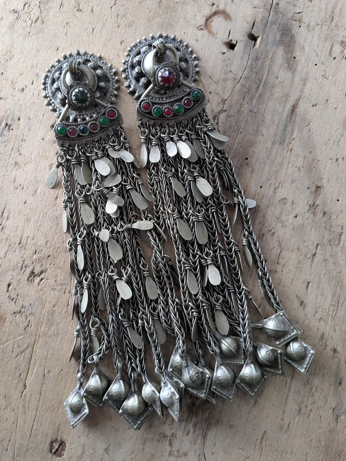 Kuchi Dress Textile Pendants Jingling Vintage Tribal Adornment 8.75″ (19987)