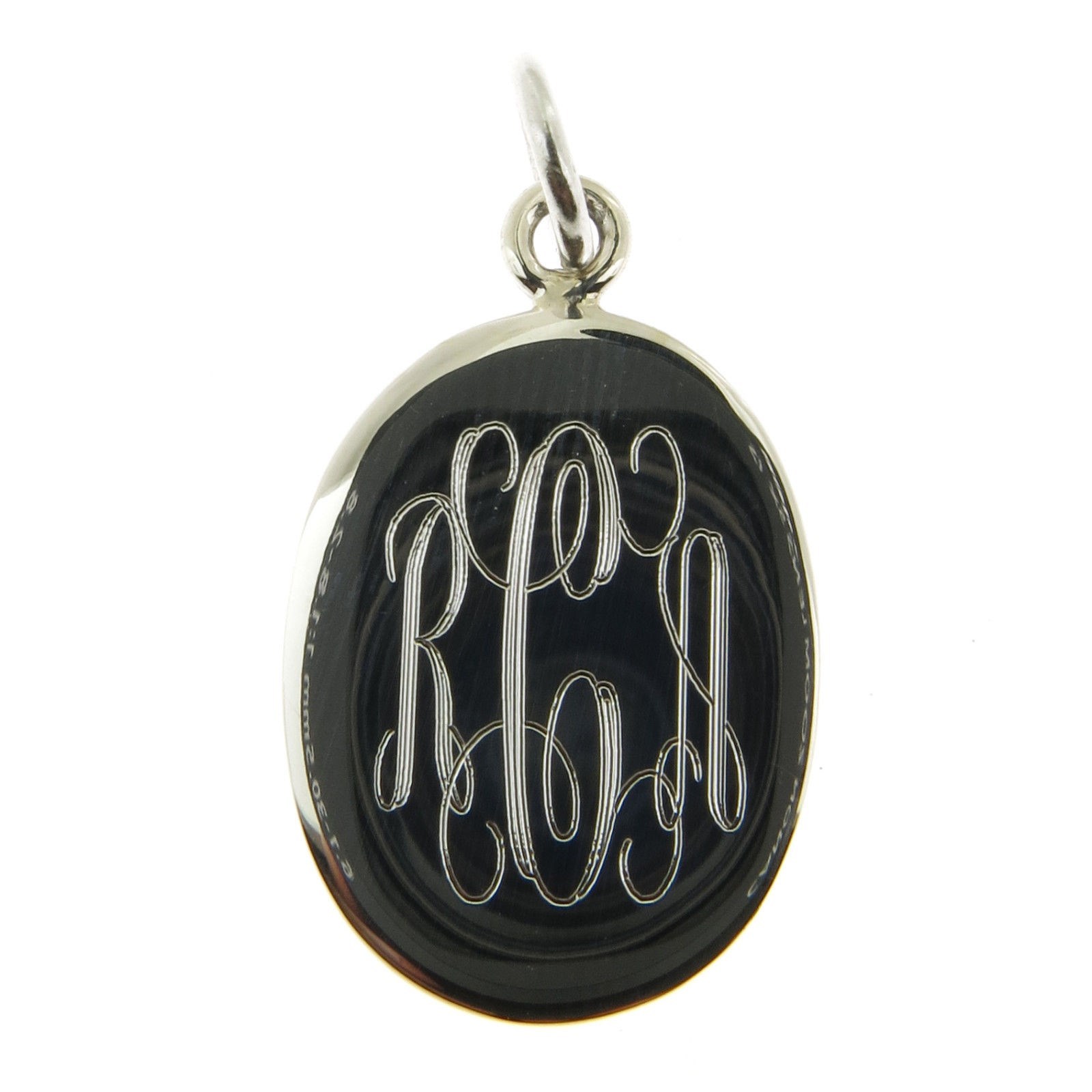 925 Sterling Silver Monogram Personalized Oval Pendant
