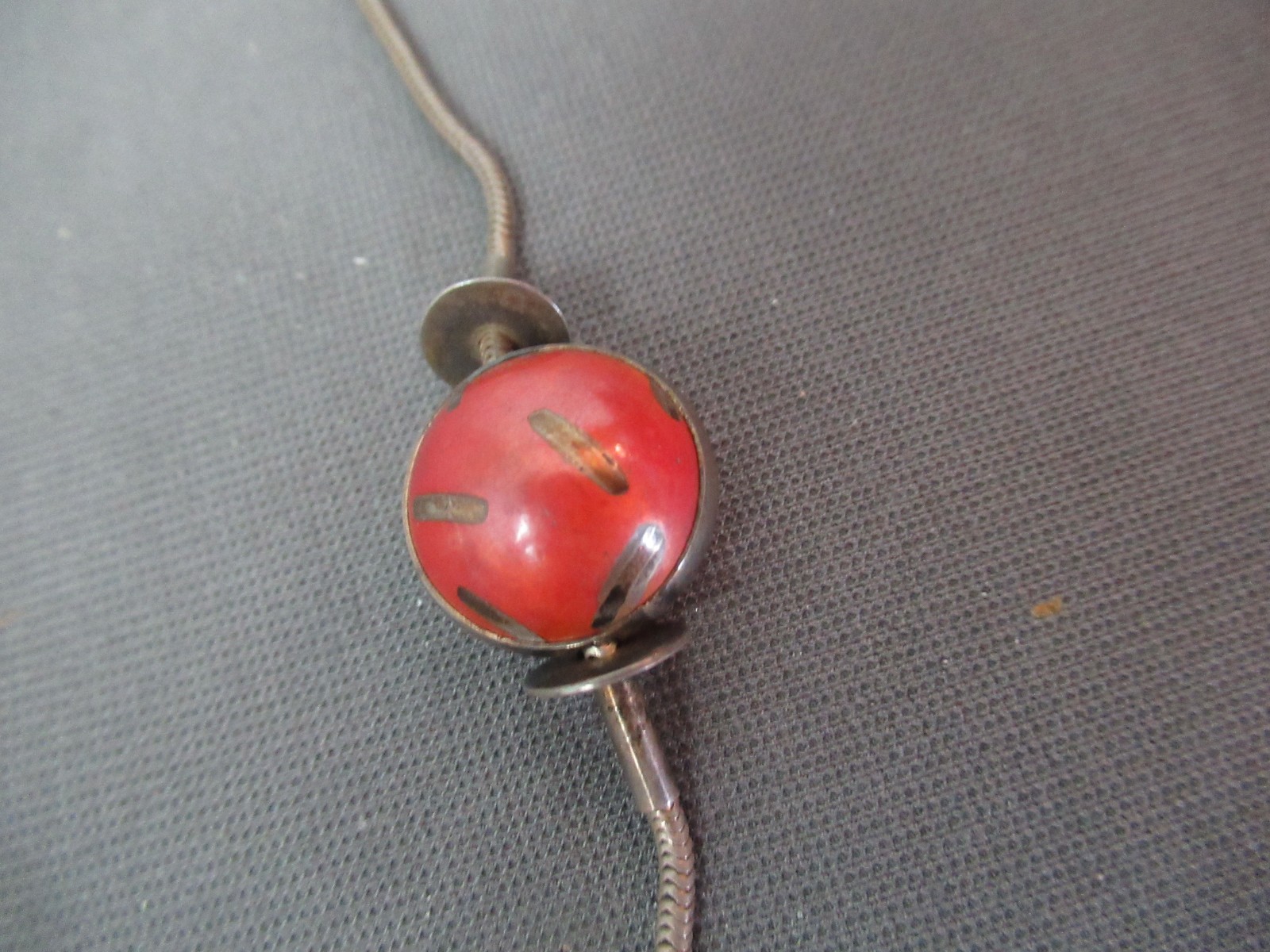 3 Ball Cinnamon & Silver 20” Necklace – Handmade Silver Tone Fittings – i5 dha