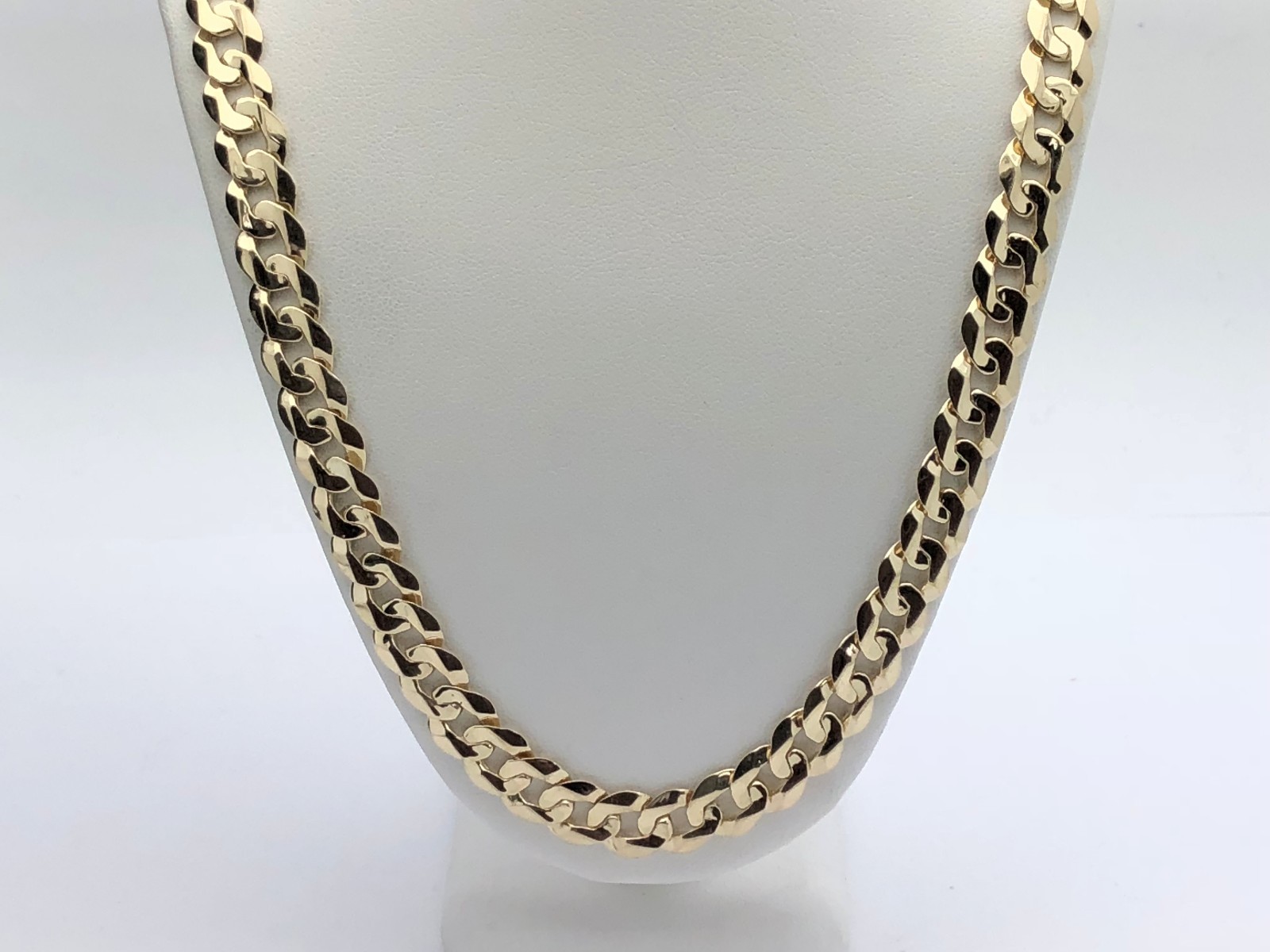 10k Yellow Gold Solid Curb Cuban Link Chain Necklace 24″ 9mm 45.4 grams