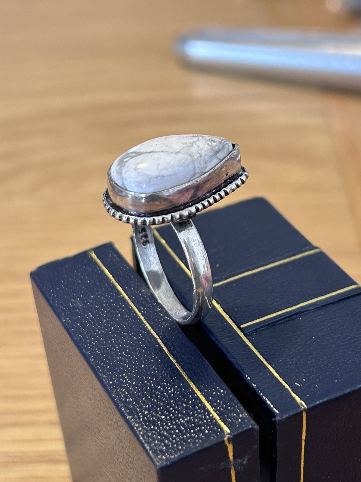 925 Silver‑plated cocktail ring size P 1/2