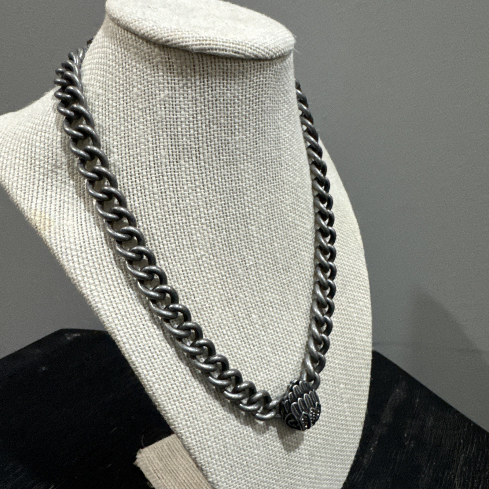 Kurt Geiger Gunmetal Chain Eagle Necklace – NWT