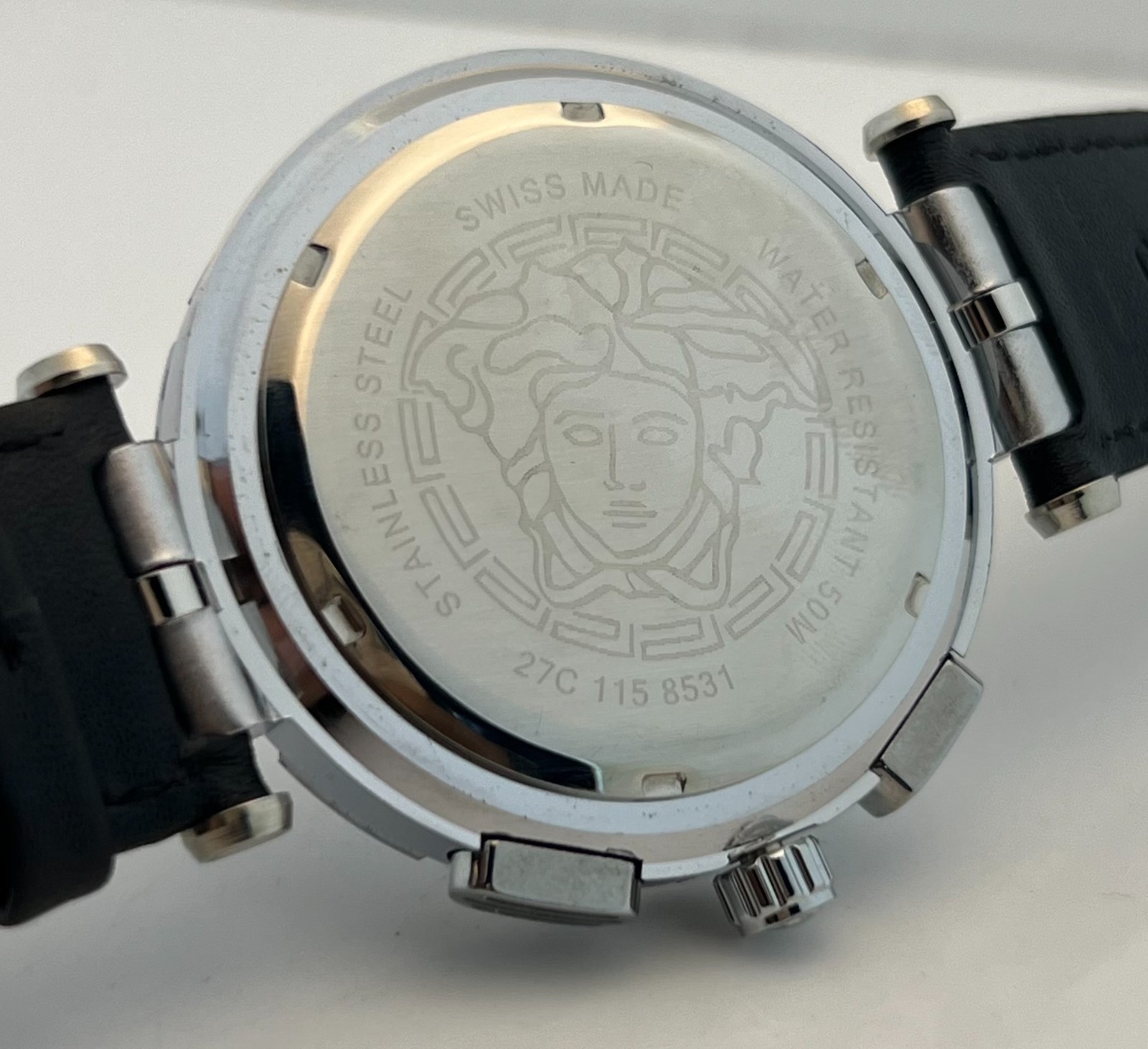 Fabulous Men’s Versace Greca Chronograph Black Dial Date Working Wristwatch