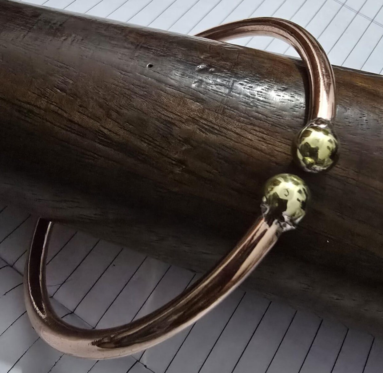 1 Pc Pure Copper Brass Bangles Men Women Bracelet Bangle, Healing Bangles Ball