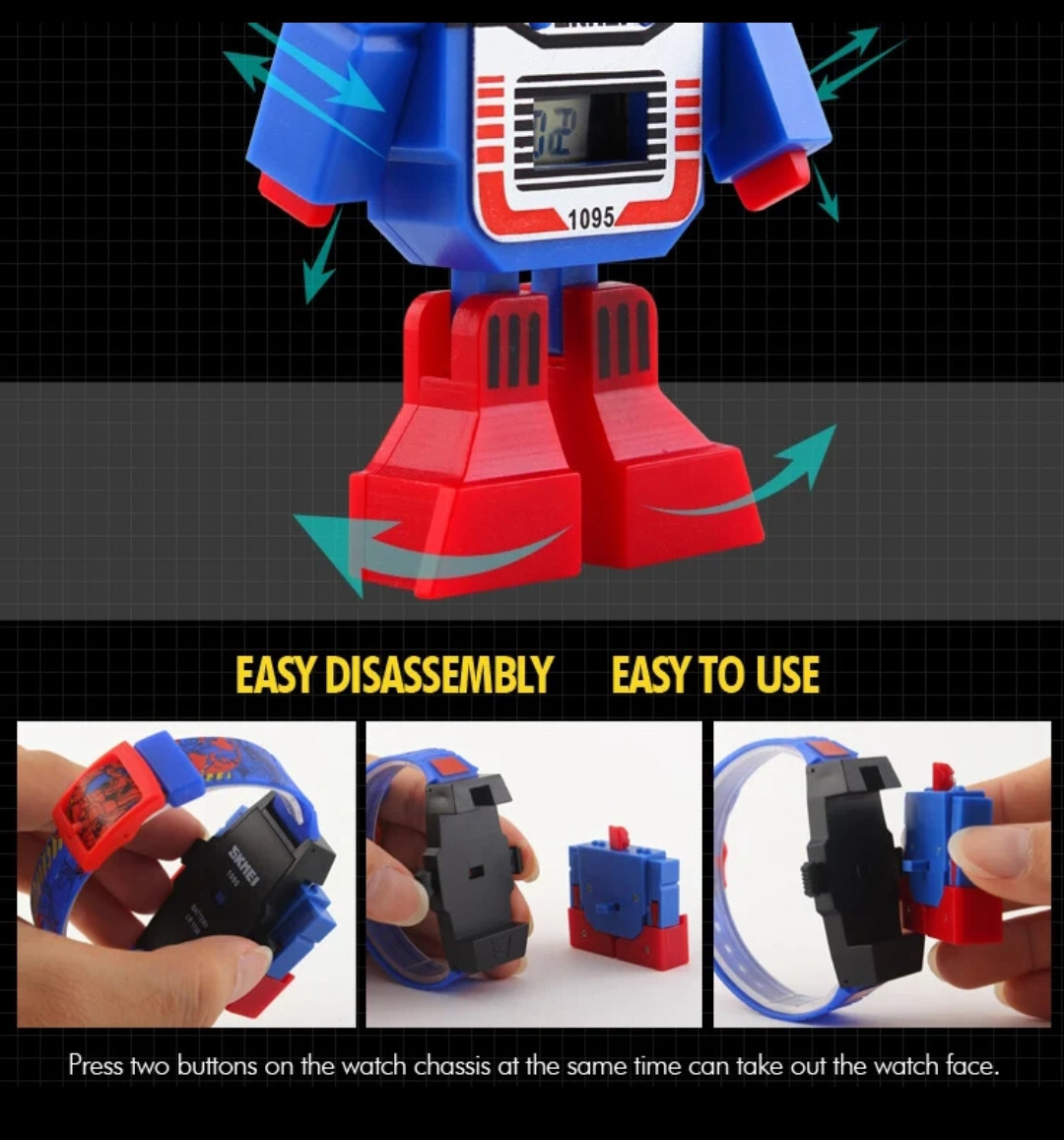 orologio bambino SKMEI transformers watch digitale robot kid reloj montre uhr