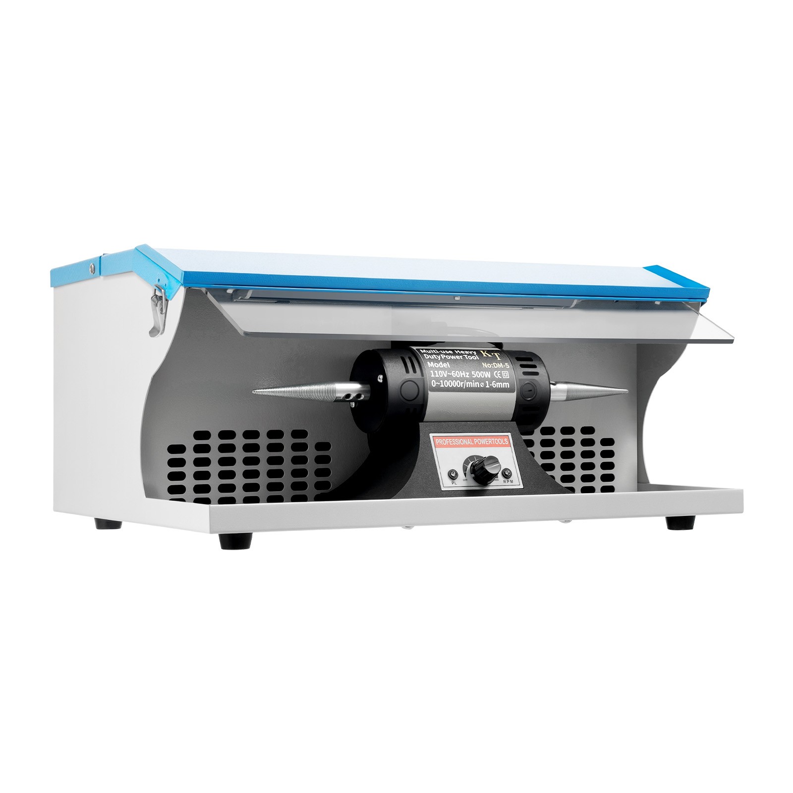 Benchtop Polishing Buffing Machine Jewelry Polisher Dust Collector W/ Light 500W