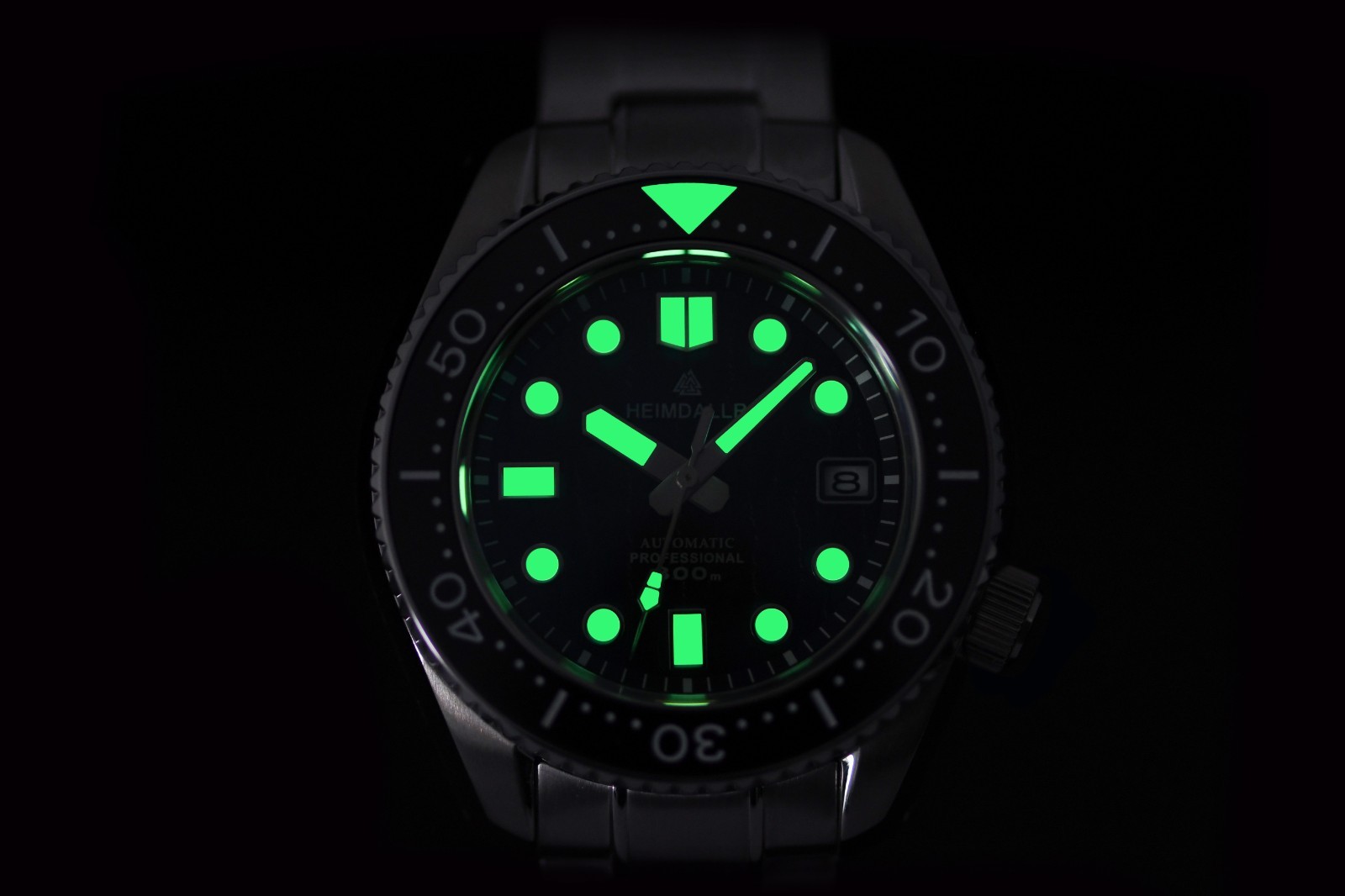 Heimdallr Black Textured MM300 NH35 300M Automatic Diver Watch Monobloc C3 44mm