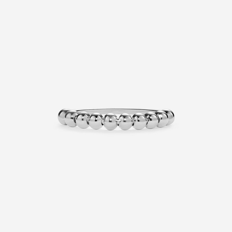 Dainty Gold Bead Fidget Spinner Ring in 925 Sterling Silver