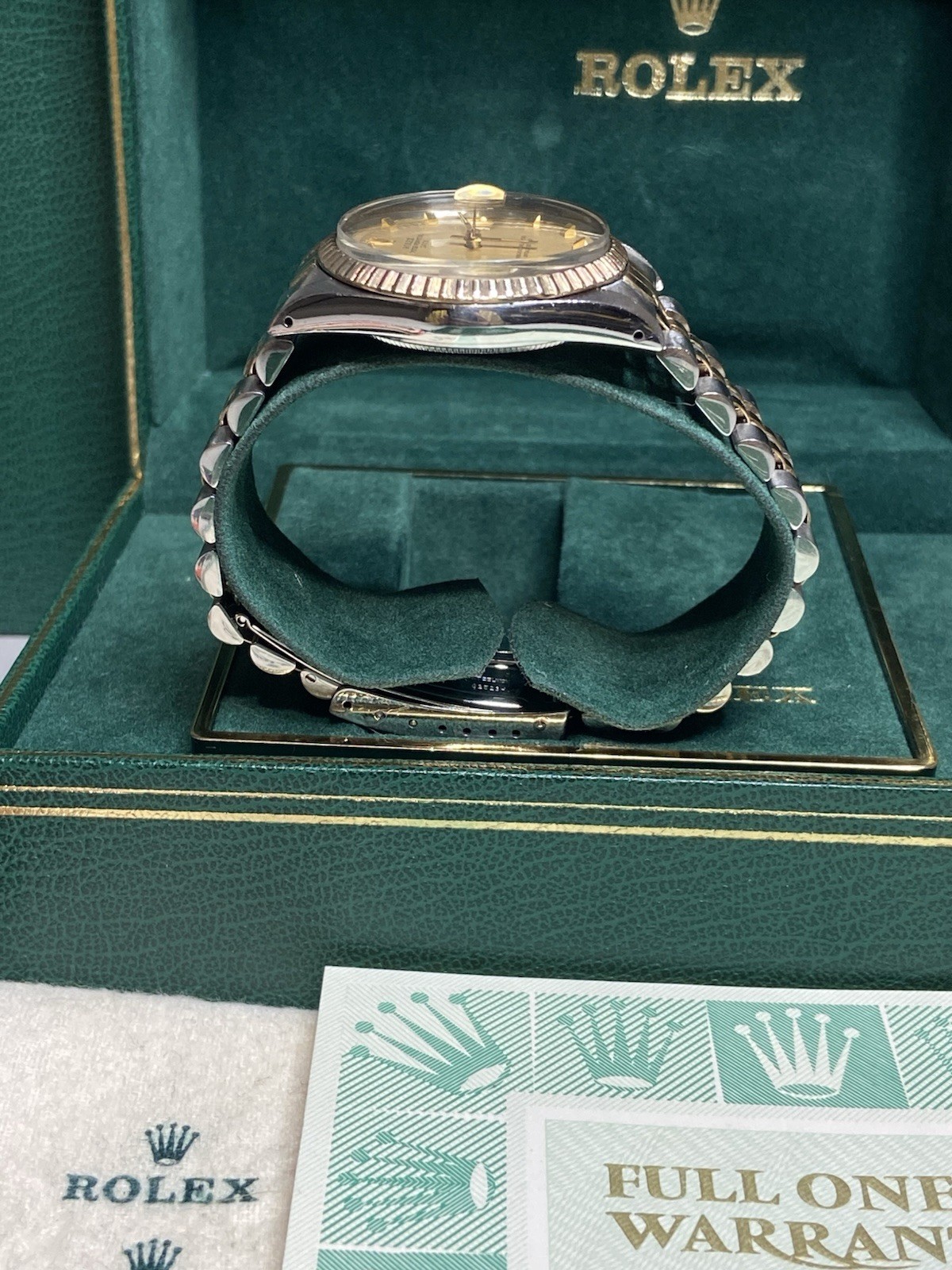 ROLEX ♛ Oyster Perpetual Date 15053* SS & 18K Full Set With Extra Dial ~Preloved