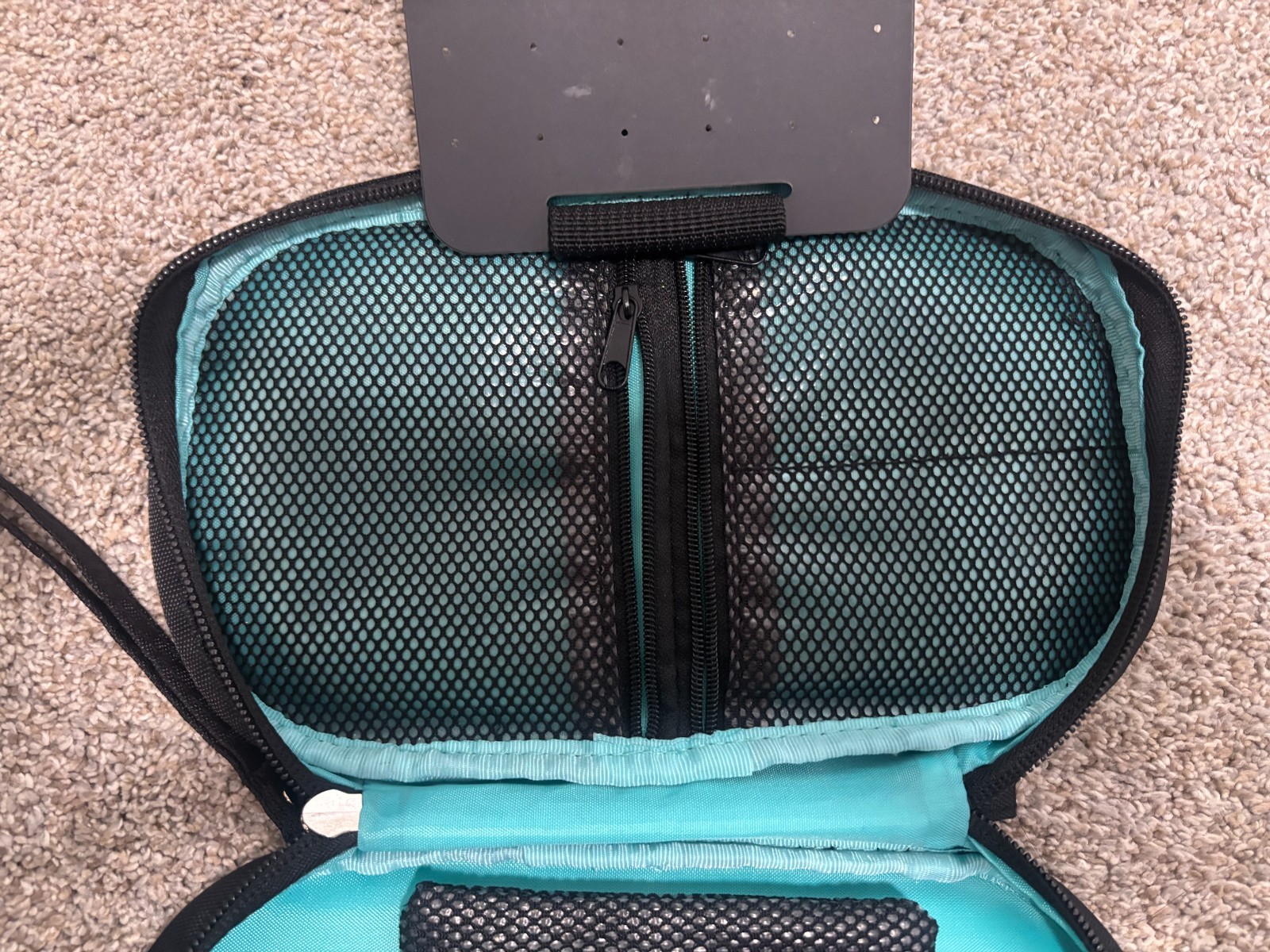 Travel Jewelry Organizer Case Black Turquoise Snap Roll 5 Pouches New
