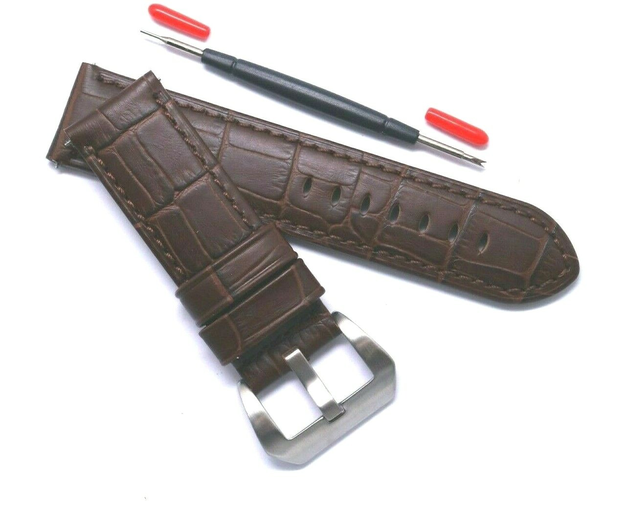 24mm Brown Croco Embossed Leather Replacement Watch Band – Invicta Lupah 24 Lug