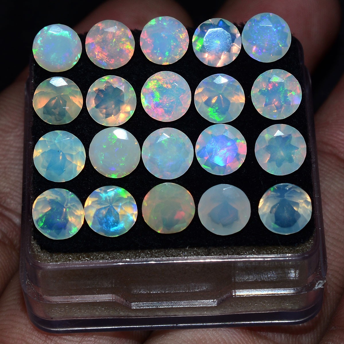 11 Pcs Natural Opal Ethiopian 6mm Top-Grade Round Flashy Colors Loose Gemstones