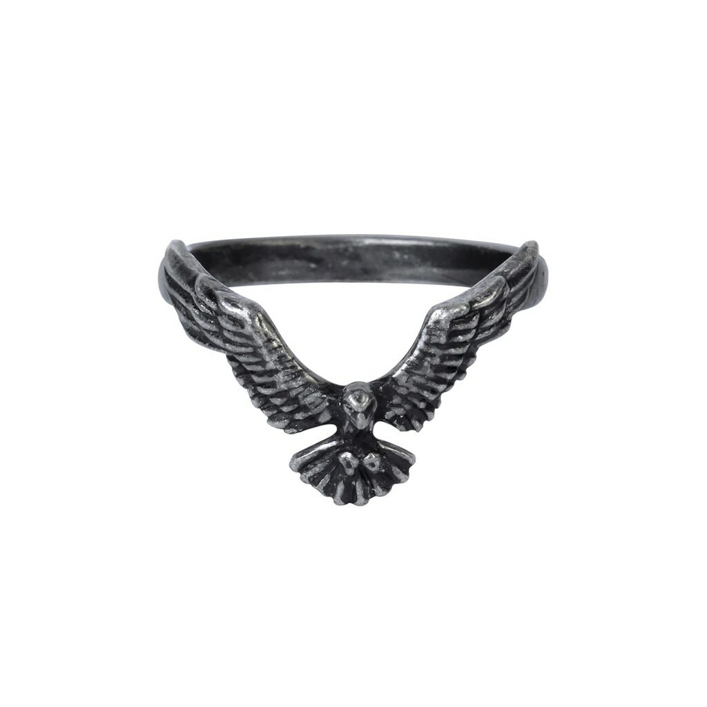 Alchemy of England Gothic Ravenette Flying Raven Birds Punk Occult Ring R232