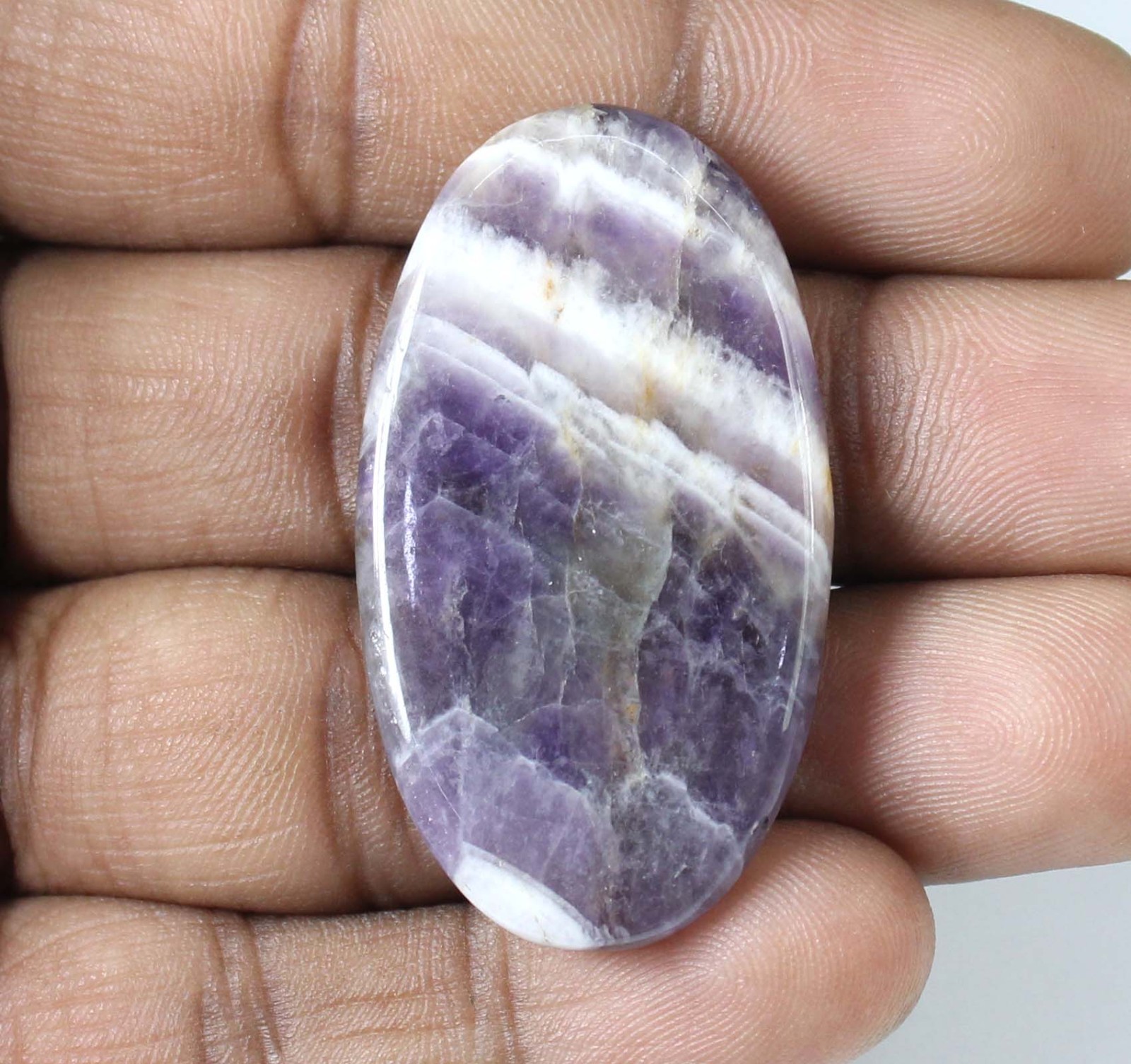 Brazilian Natural Violet Amethyst 40.55 Ct/42 mm Oval Gemstone Certified T38123