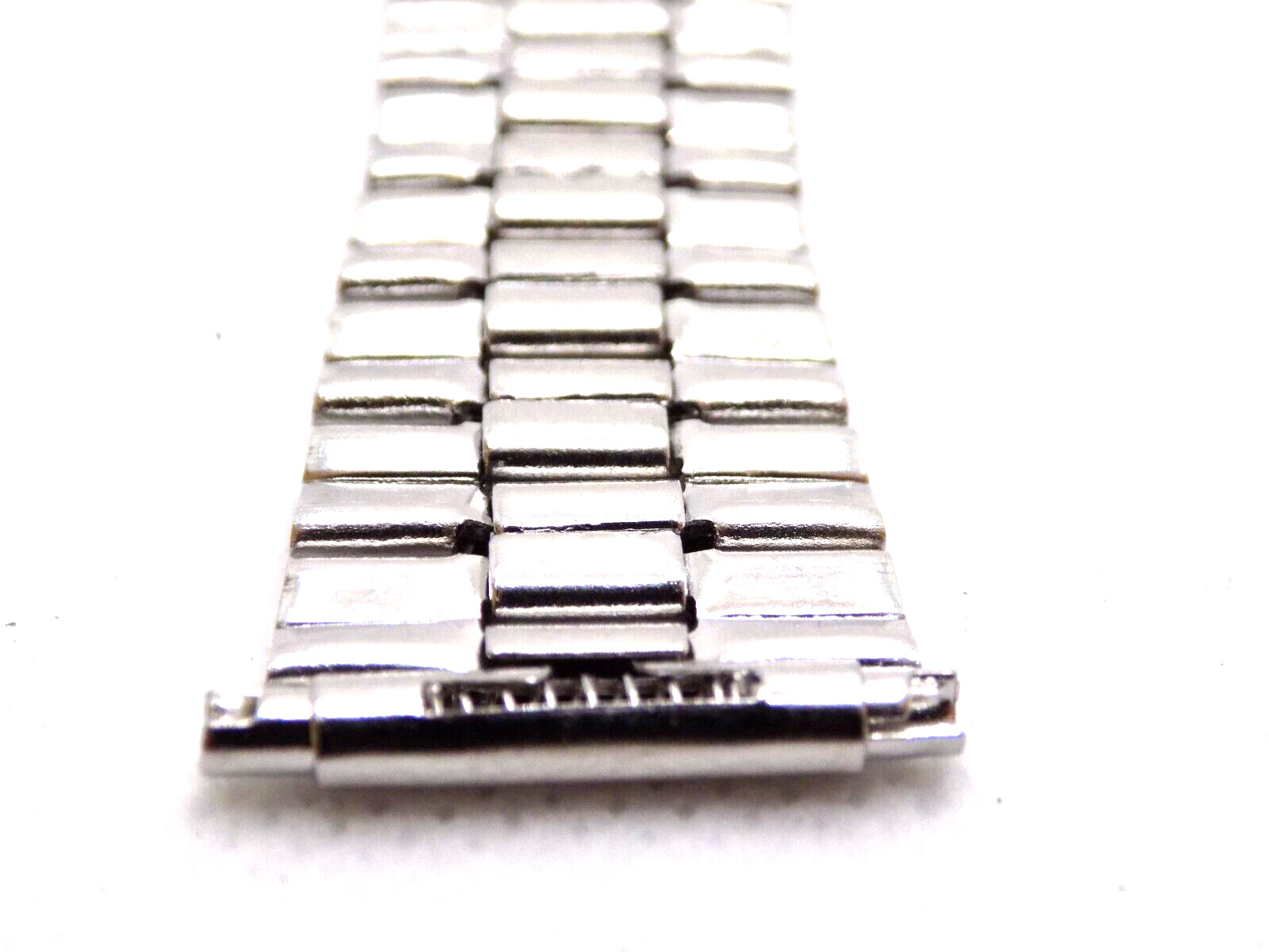 Vintage 1970s Space Age Coffin Link Watch Band Bracelet Adjustable 17~23 mm NOS