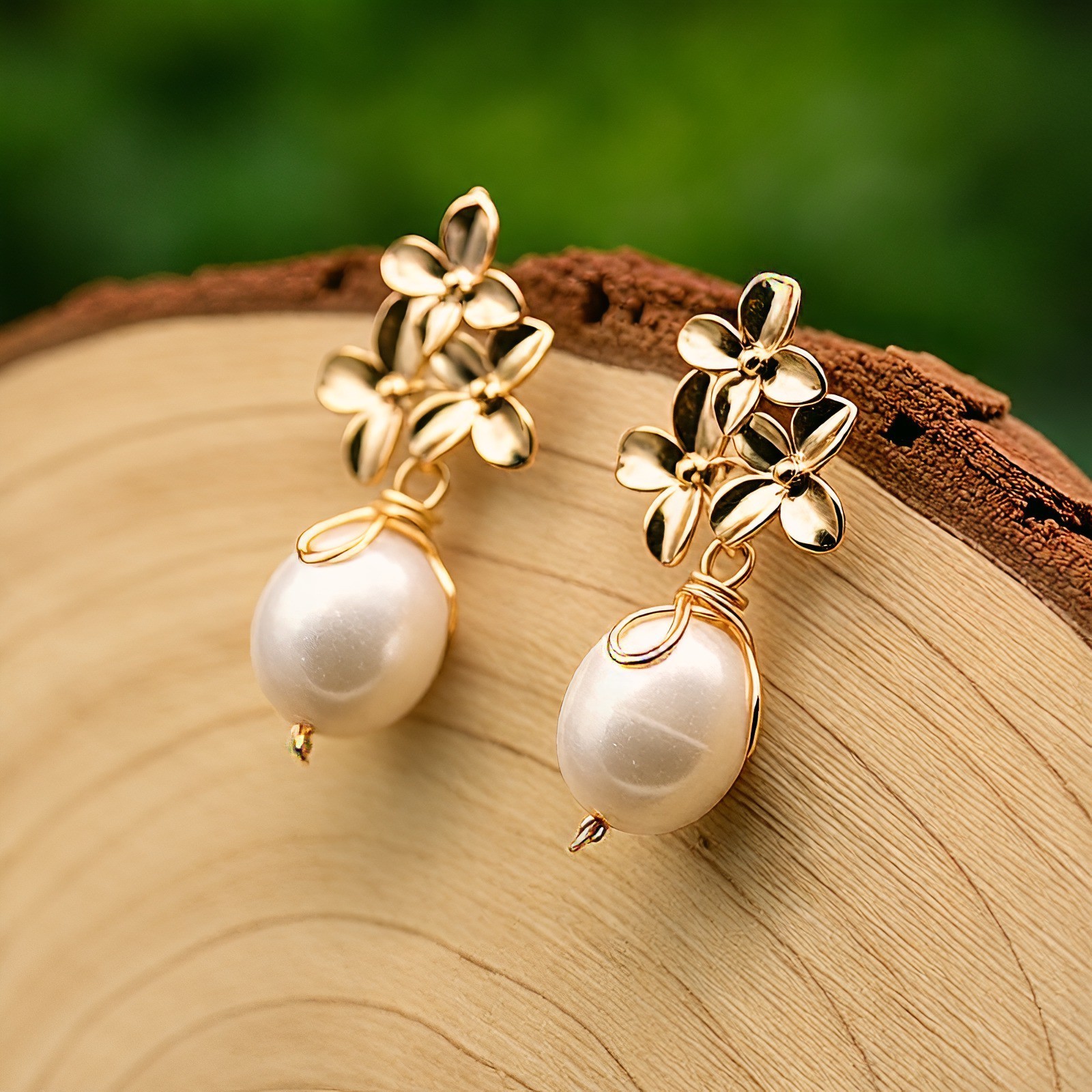 Handmade Natural Pearl Drop Dangle Earrings 925 Sterling Silver Wedding Gift