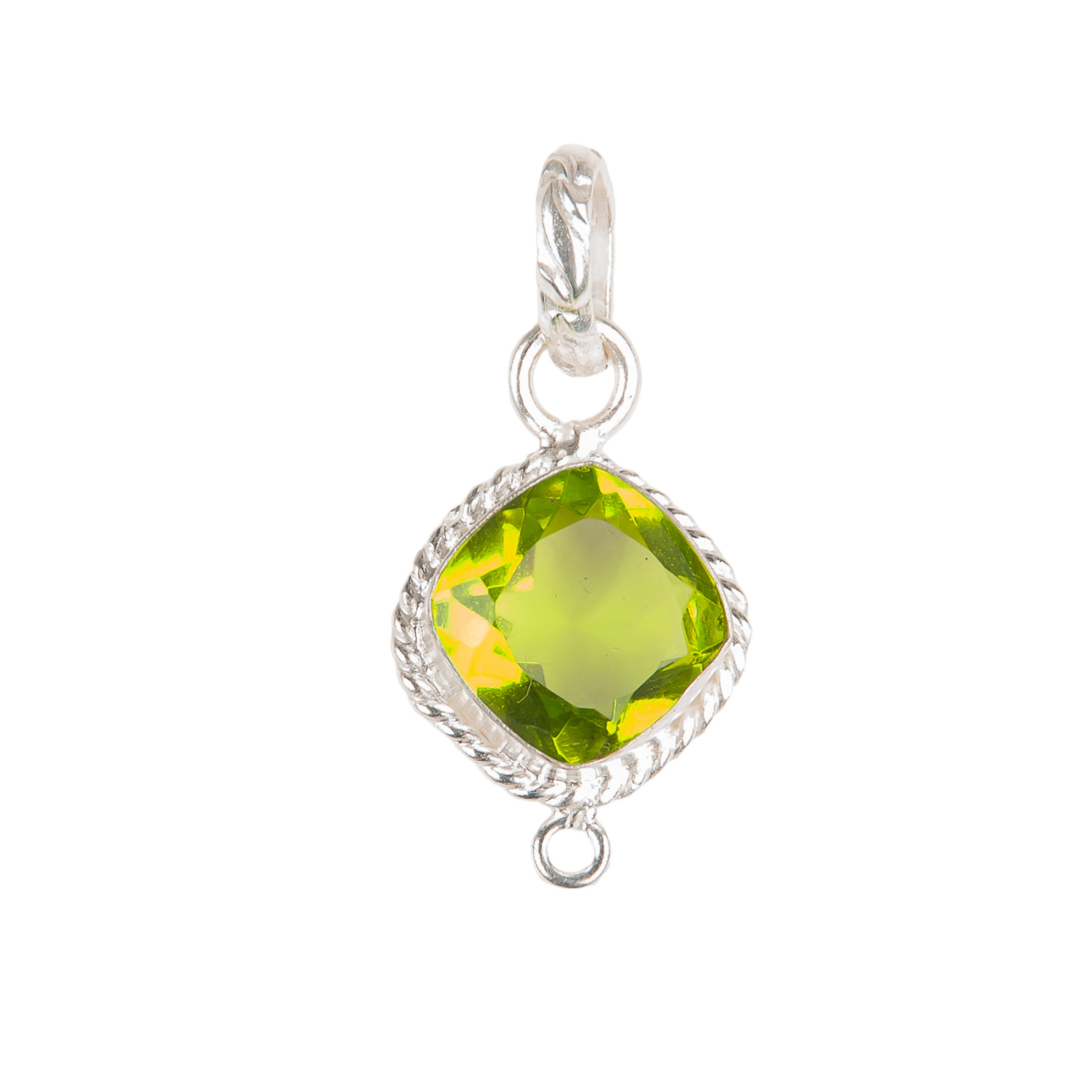 Peridot Gemstone 925 Sterling Silver Pendent Handmade 1.30″ August Birthstone