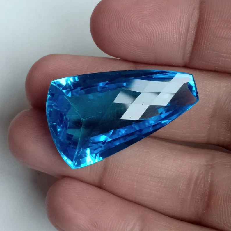 BIG !! 53.97 Ct Natural Swiss Blue Topaz Fancy For Jewelry November Birthstone