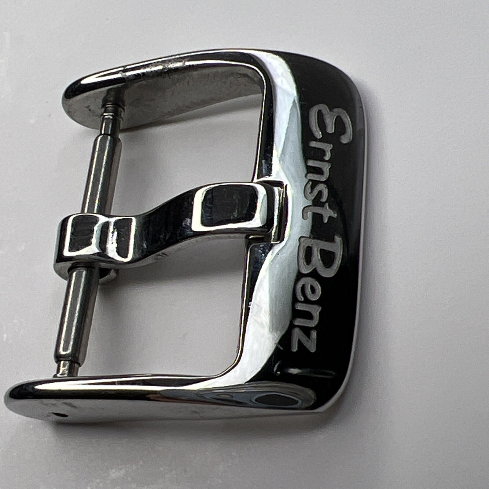 Authentic Ernst Benz 18mm Stainless Steel Tang Buckle Clasp Signed Logo