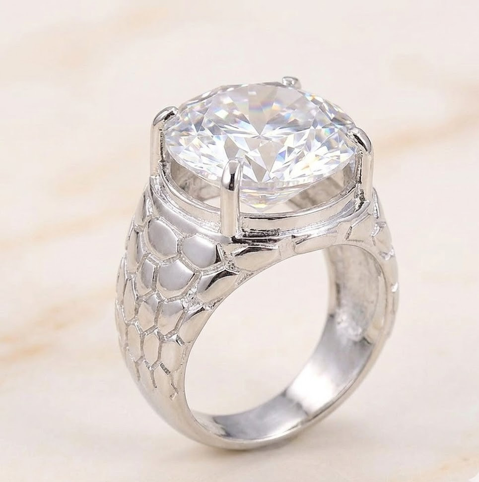 RARE 20.00 Ct, Certified White Diamond Men’s Ring,Tariffs FREE & Matching Studs.