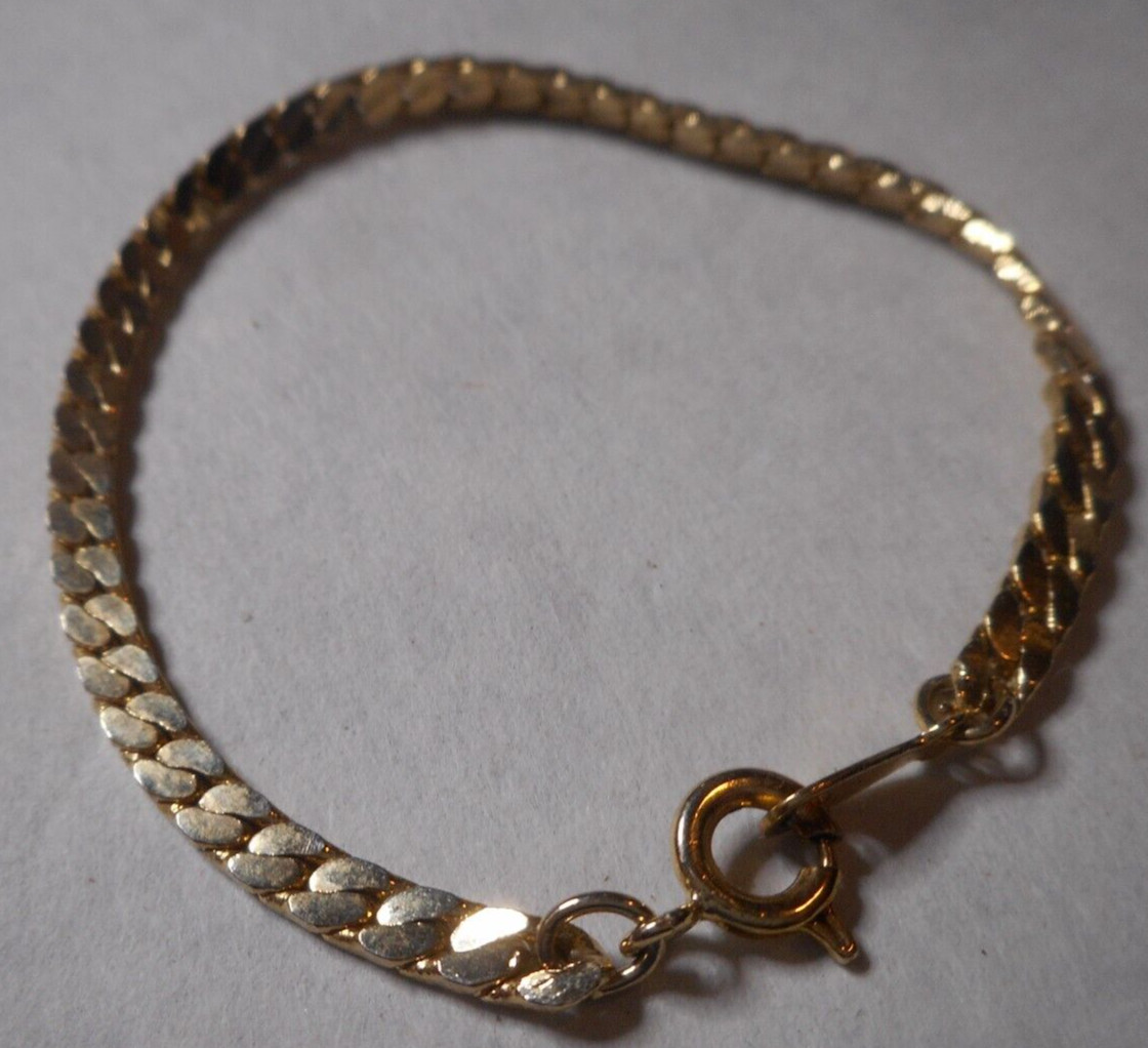 Gold Overlay Unisex Miami Cuban Curb Link 6 1/2-7 Inch Length Costume Basic