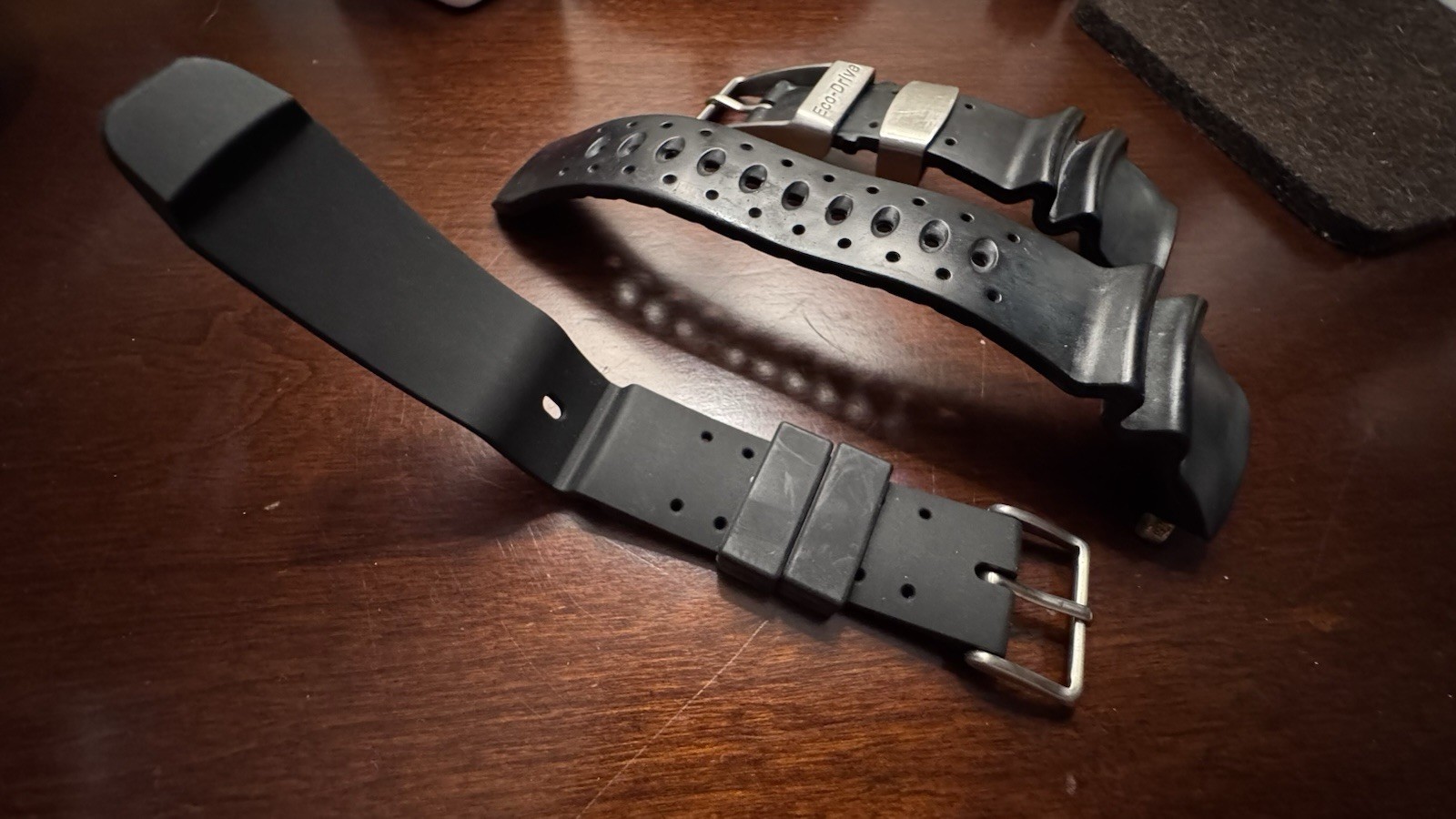 Citizen BJ-8050 Promaster Dive Eco-Drive Black Rubber Two-Piece Watch Band Strap
