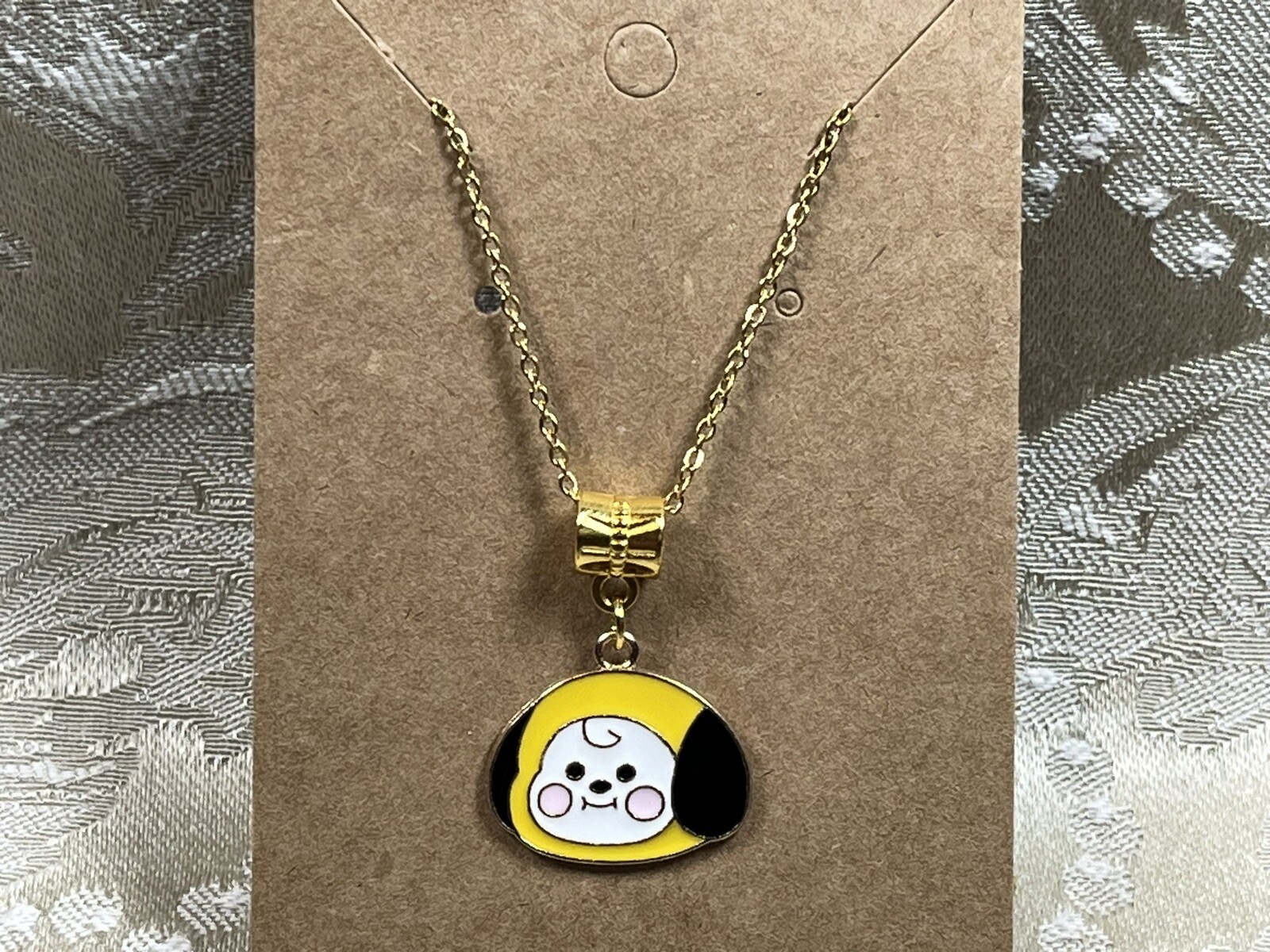 K POP Anime Cartoon Emojis Character Gold Pendant Necklace 18”