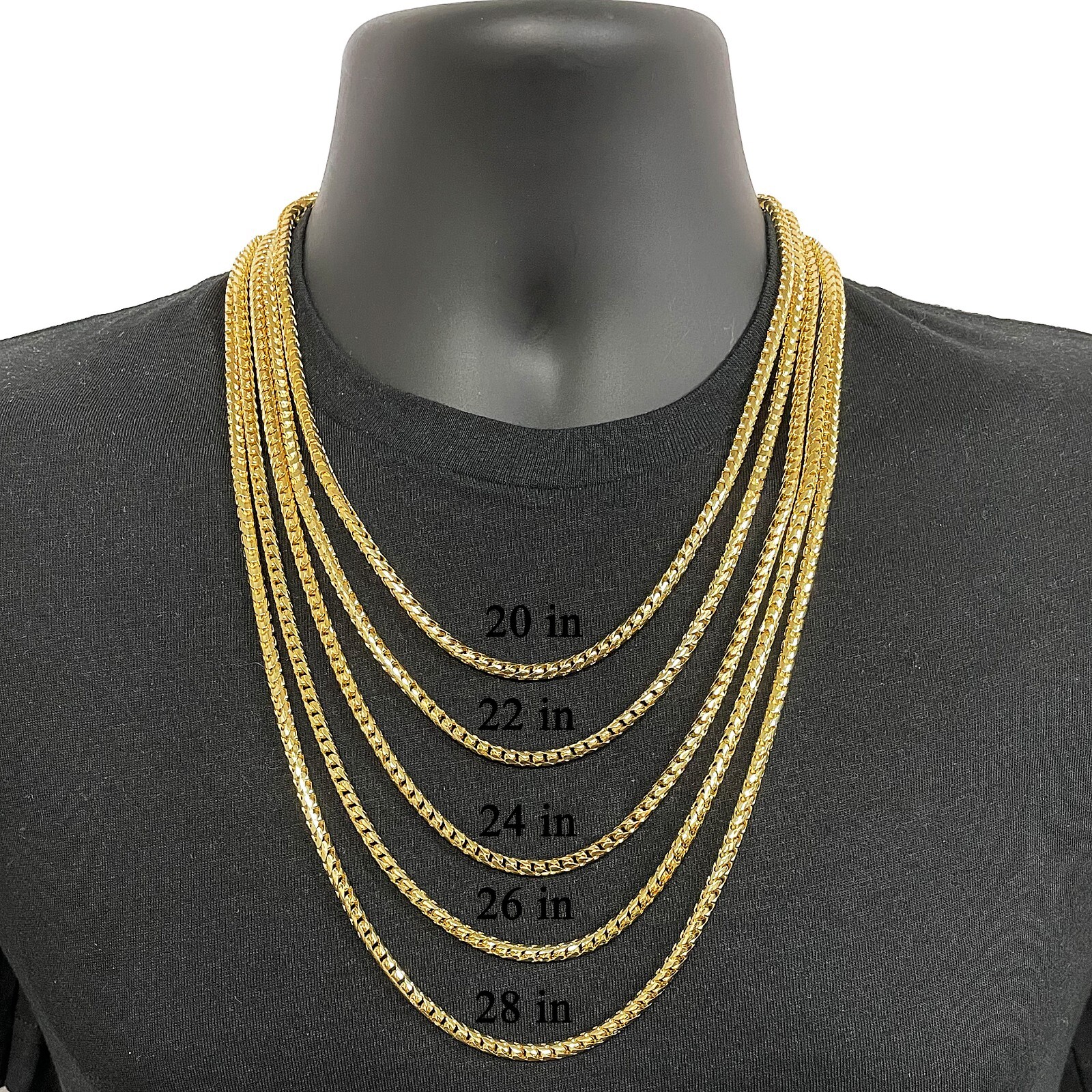 Italian 14k Yellow Gold Solid Diamond Cut Franco Chain Necklace 20″ 4mm 42.6gram