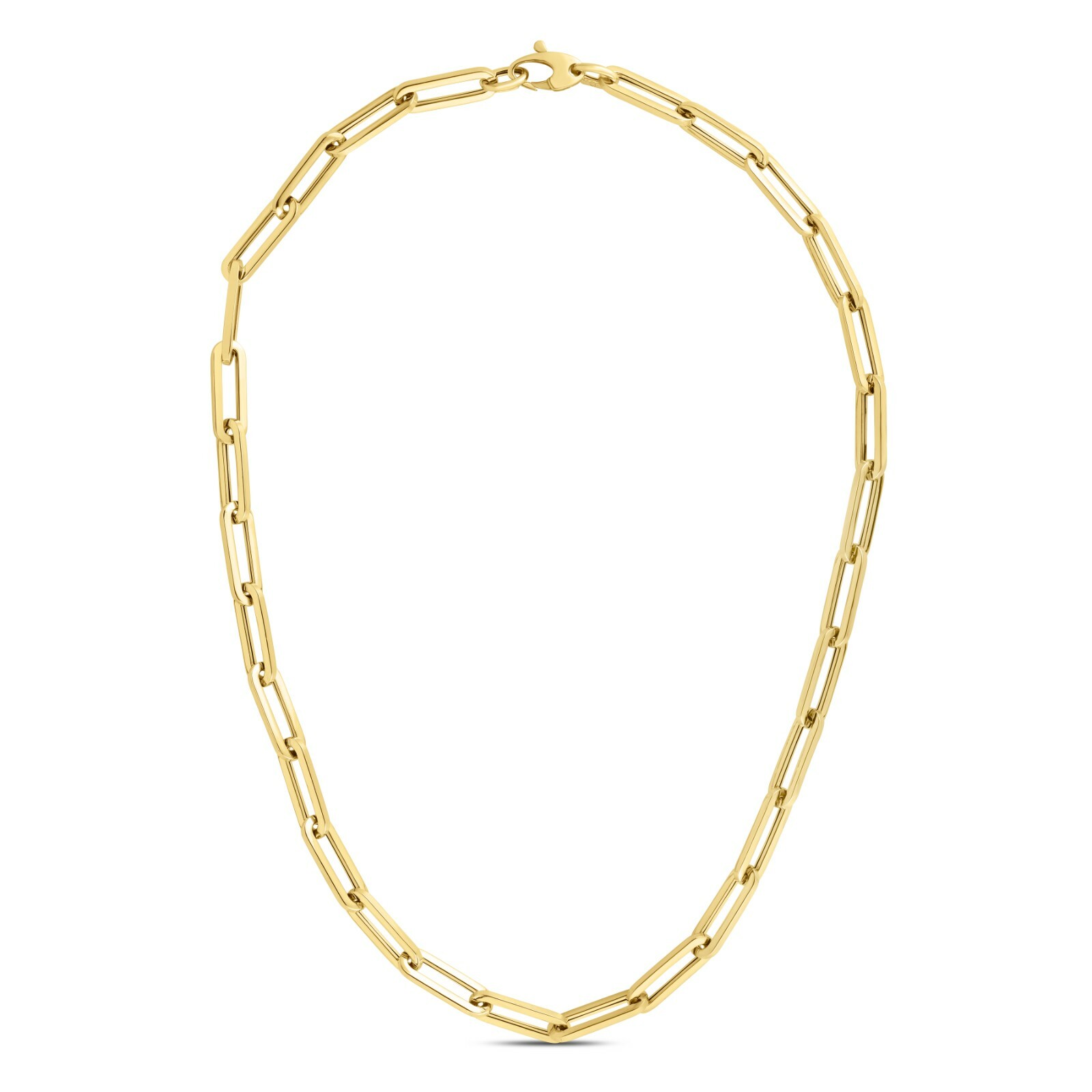 14k Yellow Gold Lite PAPERCLIP Link Chain Bracelet 7.5 Inch 4.3 grams 6.MM