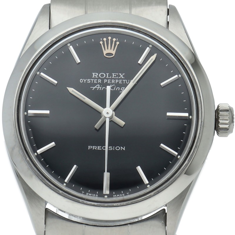 ROLEX Air king antique 5500(3) Stainless Steel mensWatch black USED