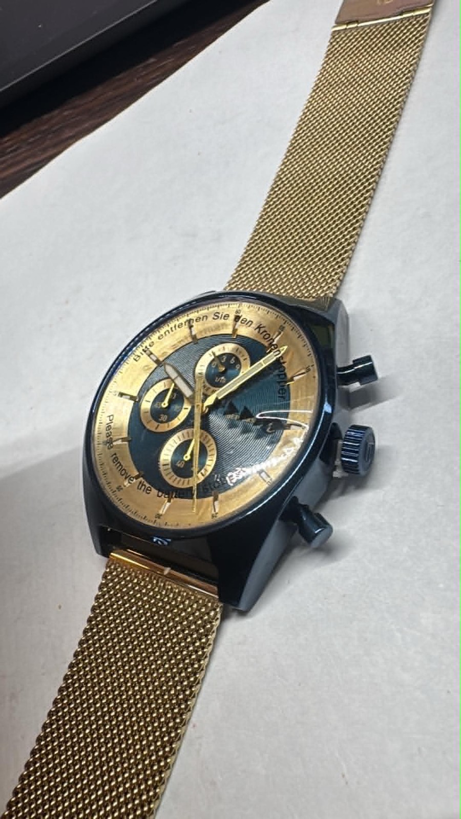 NEW Mens 43MM Detomaso Chronograph WATCH D1010 G2207 (A40) METALLIC BLUE CASE