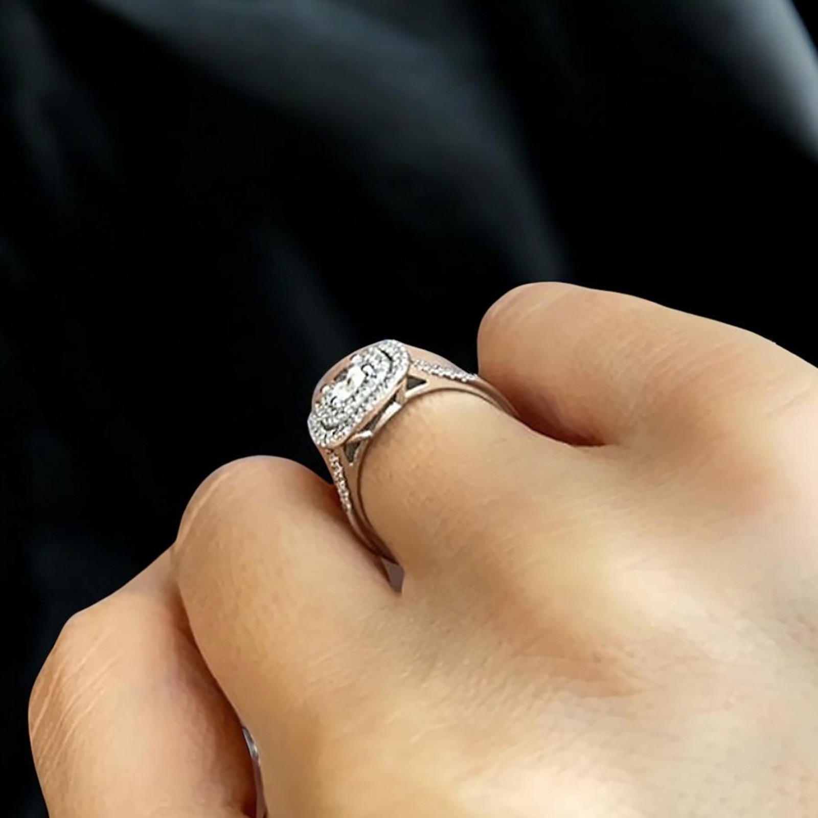 Diamond Ring Wedding Gold Lab Grown 18K White GLI Round Cut E F VVS 1.20 Carat