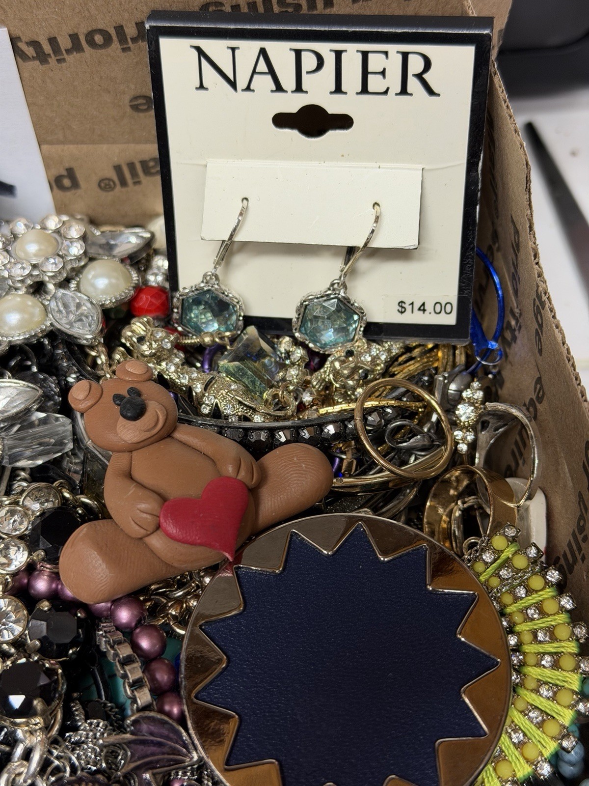 Vintage & Modern Some Signed Costume Jewelry Lot Full Small Priority Box # 132