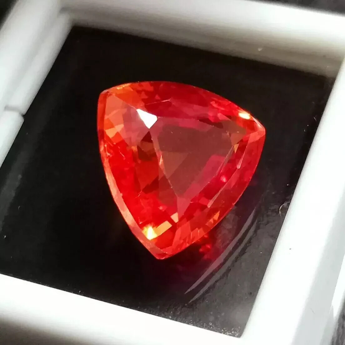 Flawless Mexican Fire Opal Red Orange 15 Ct Natural Loose Gemstone Trillion Cut