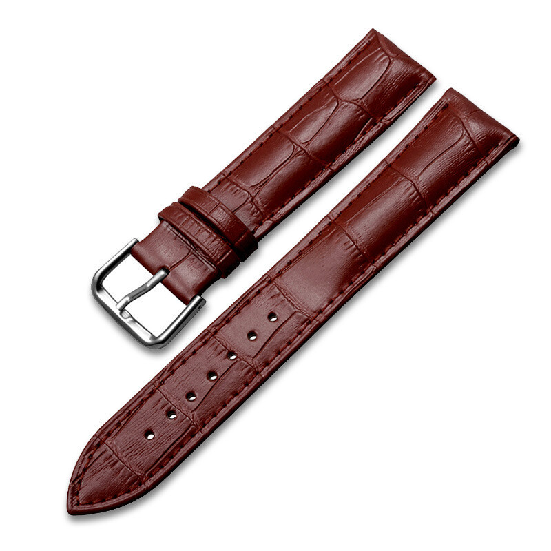 Cowhide Leather Watch Band Strap Butterfly Clasp Quick Release Bracelet 12-24mm