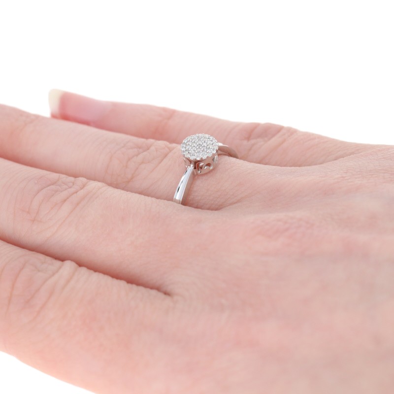 Sterling Silver Diamond Ring – 925 Single Cut .10ctw Cluster