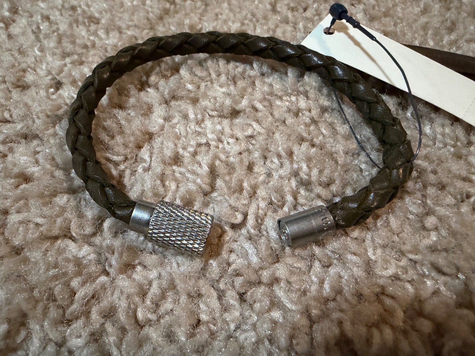 Polo Ralph Lauren classic green NY leather braided bracelet wrist strap 1967 RL