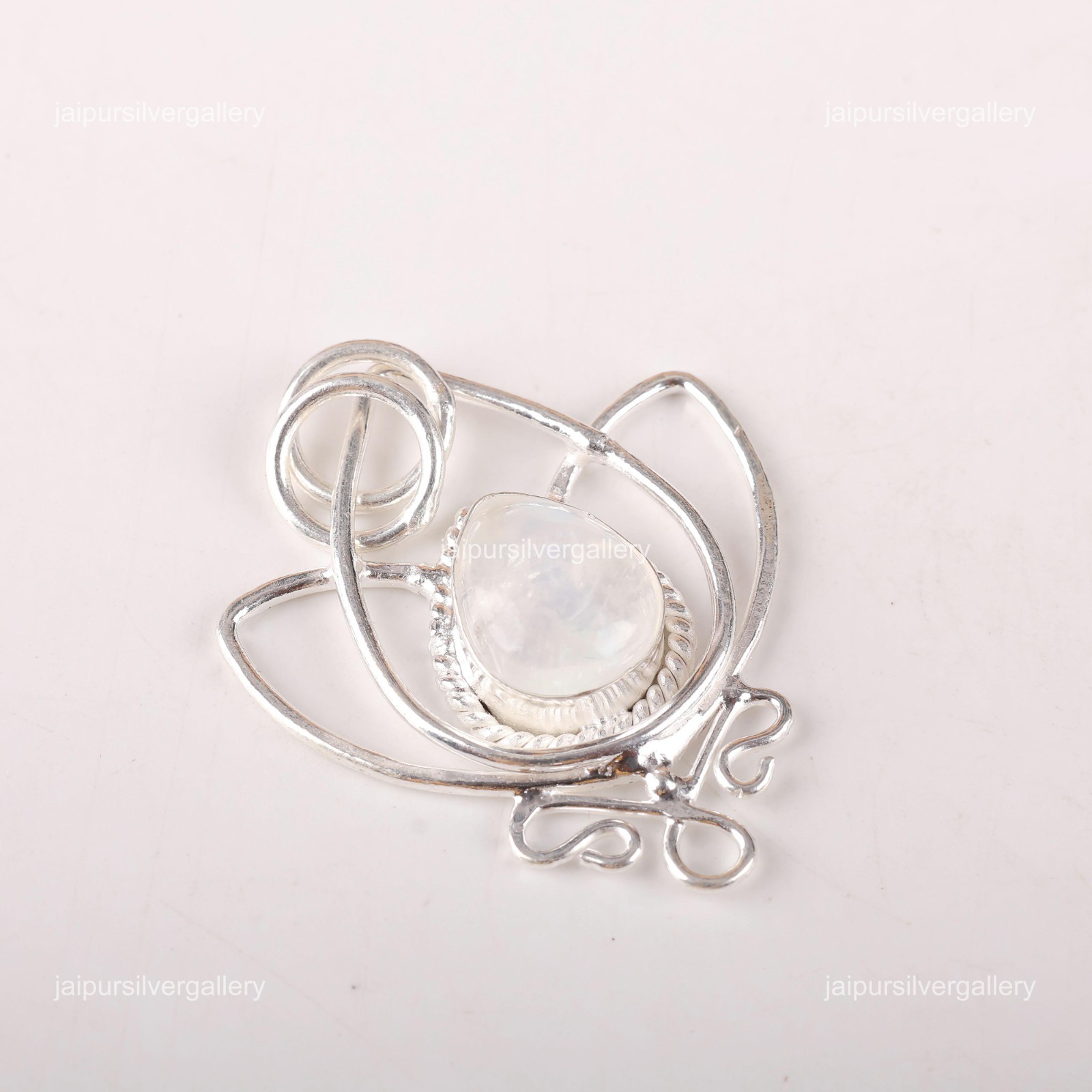 Rainbow Moonstone Gemstone Jewelry 925 Silver Handmade Pendent 1.44″ For Mother