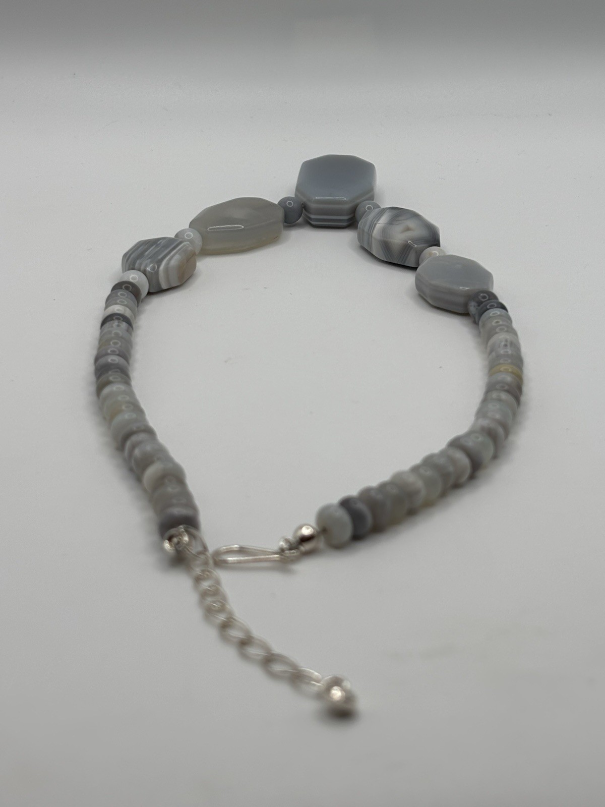 DTR Mine Finds by Jay King Gray Lace Agate Sterling Silver Necklace