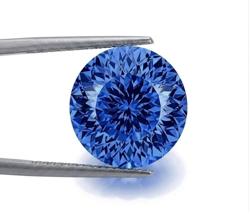 AAA+ 4Ct Blue Color Lab Grown Blue Sapphire Round Cut VVS1 Loose Gemstone