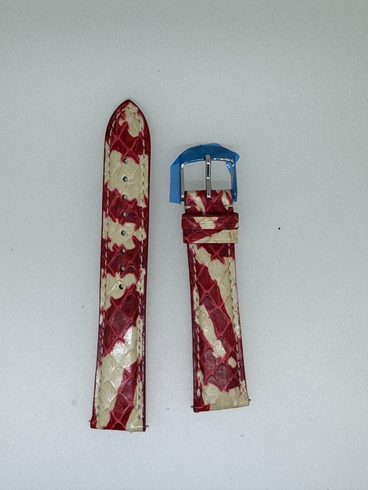 michele red yellow design snakeskin watch band strap 18MM x 16MM