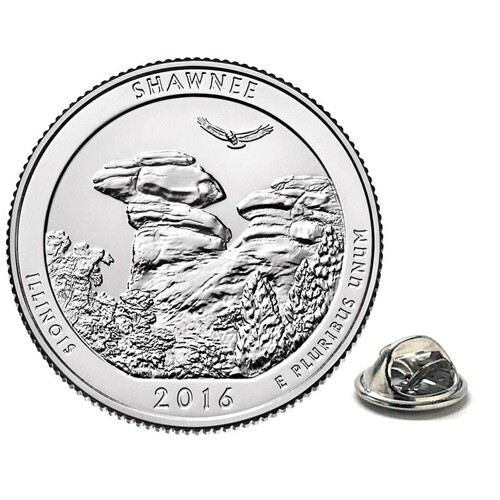 Lapel Pin Shawnee National Forest Coin Pin Uncirculated U.S. Quarter 2016