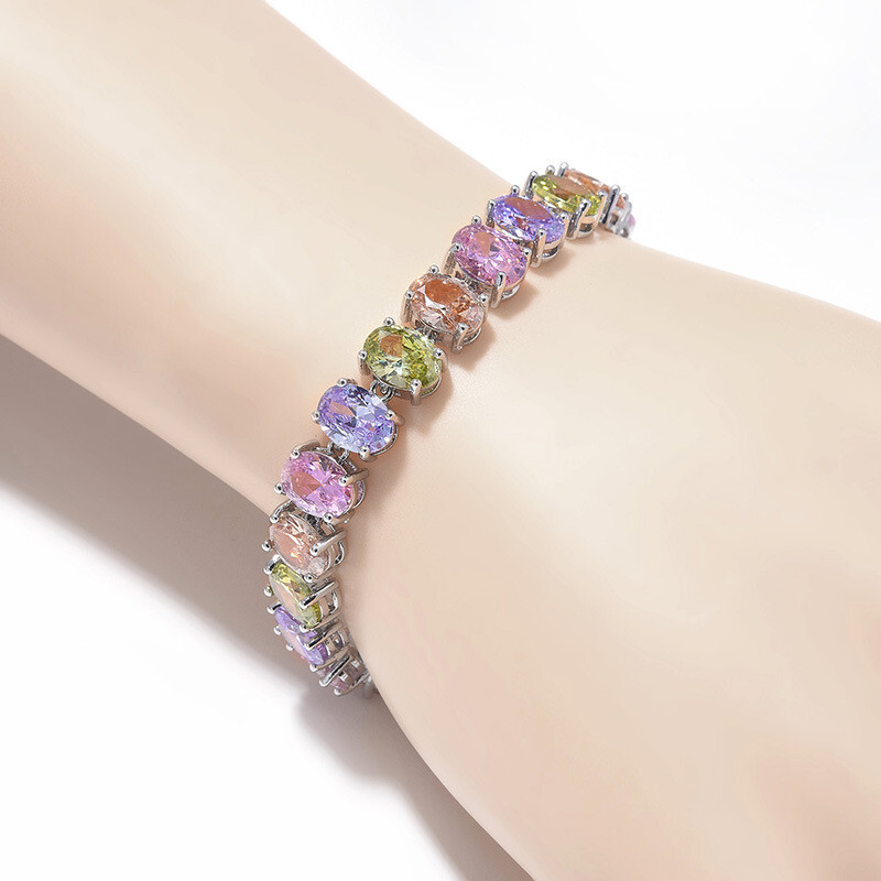 New Holiday Party Jewelry Paraiba Green Citrine Gemstone Women Silver Bracelets
