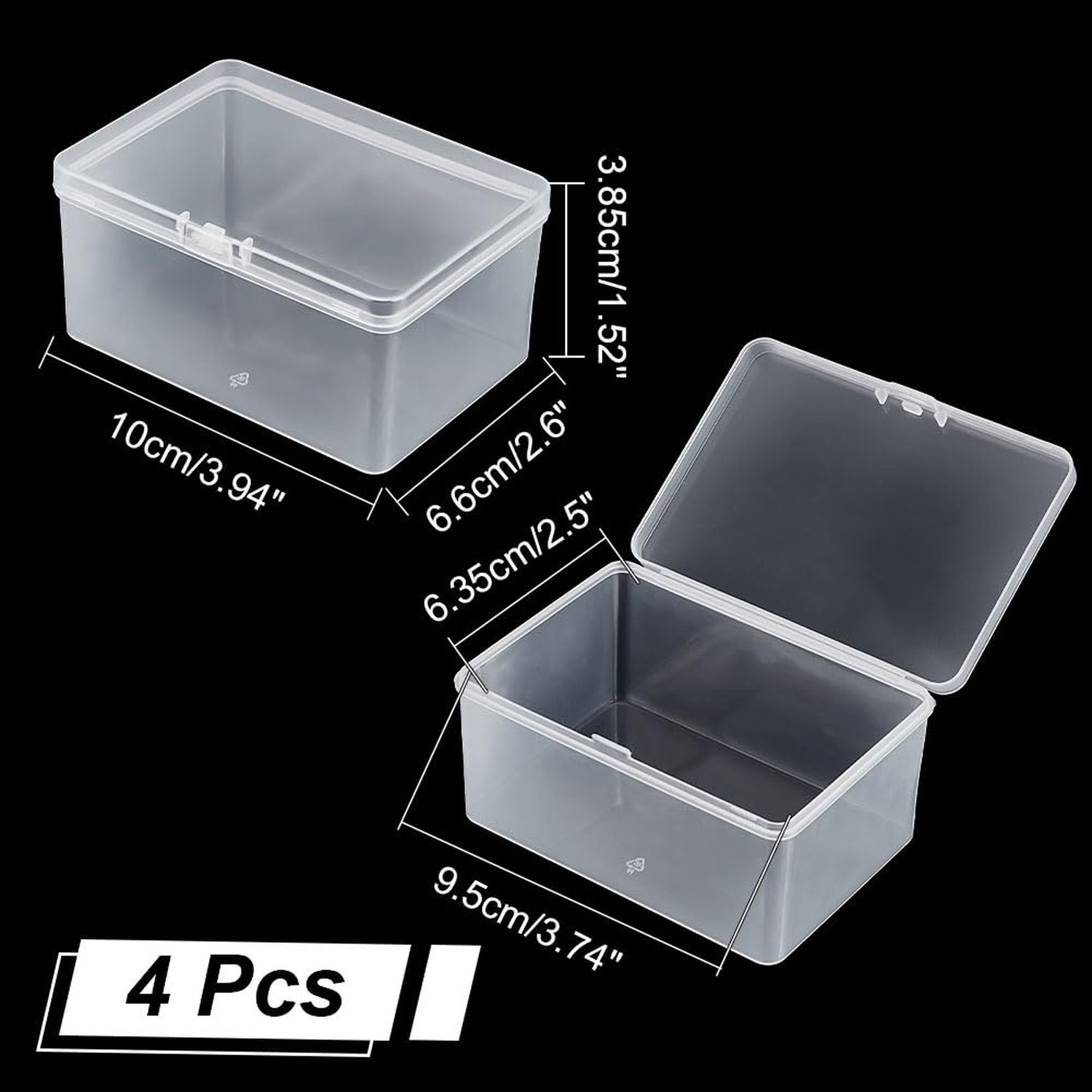 NBEADS 4 Pcs Mini Plastic Storage Containers Box, 3.94×2.6×1.52 Inch Plastic …