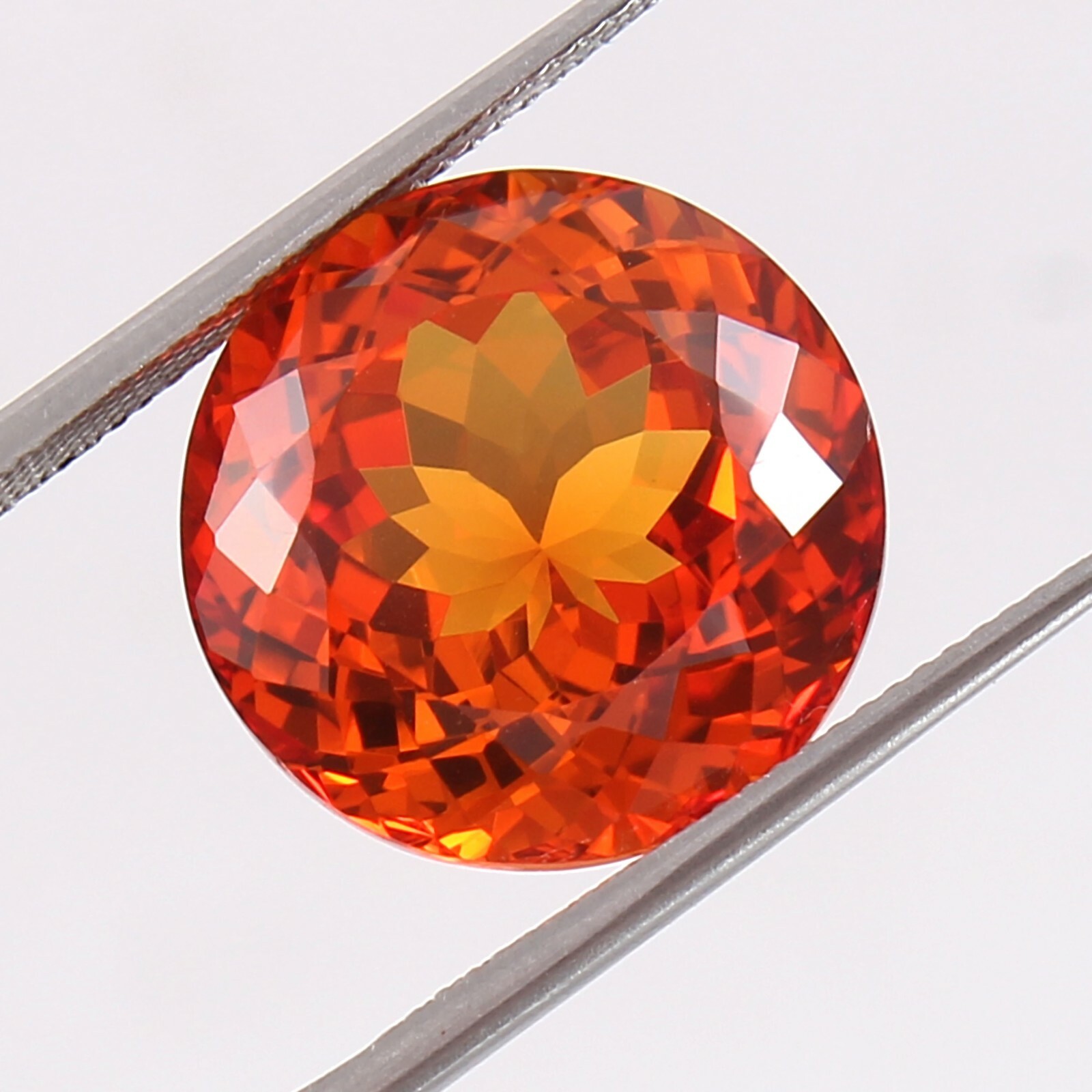 Natural Ceylon Orange Padparadscha Sapphire Loose Round Cut Gemstone 13×13 MM