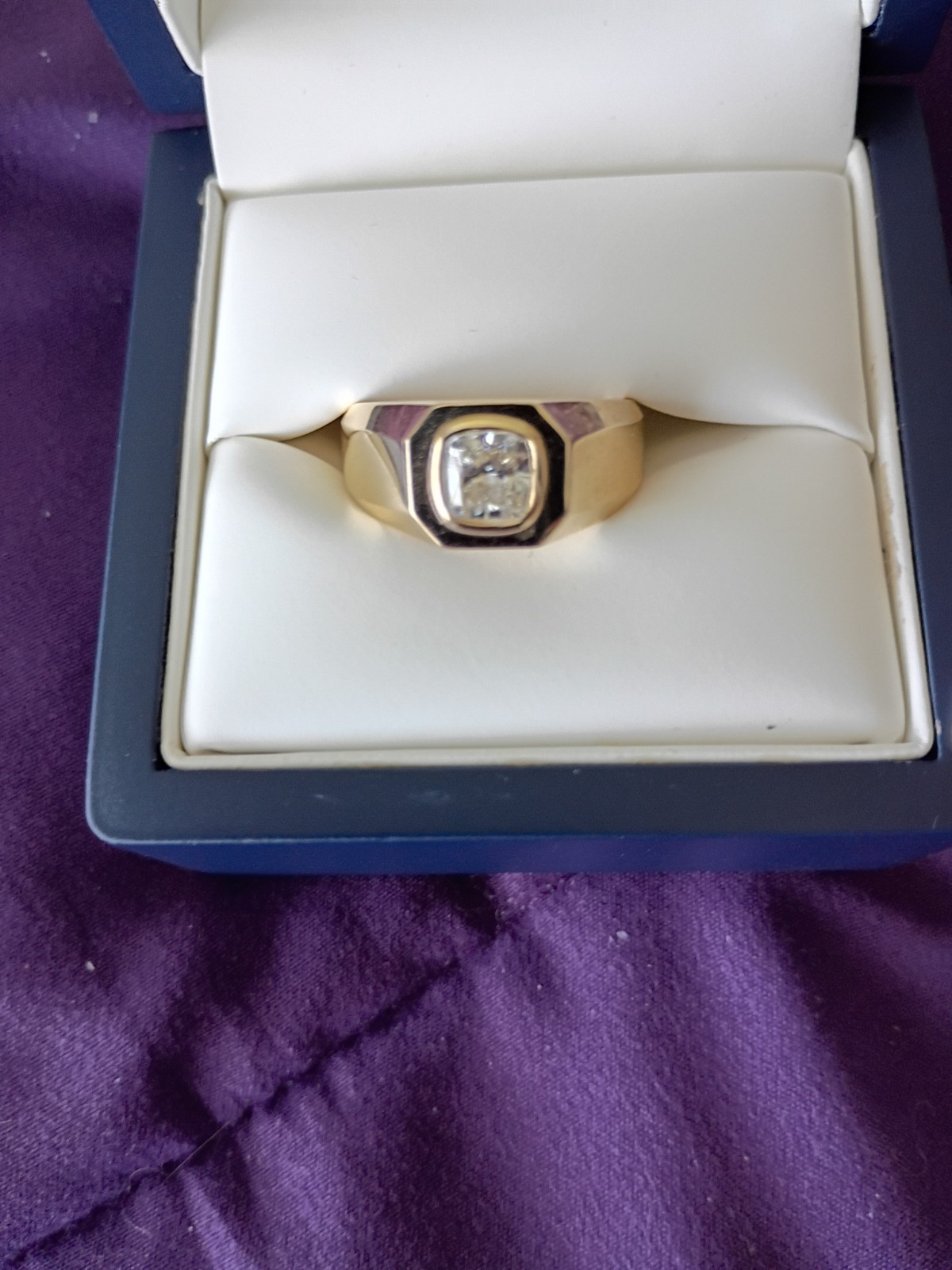 Heavy 14k Yellow Gold Ring, GIA Graded NATURAL Diamond, 1.30 carats, EXQUISITE