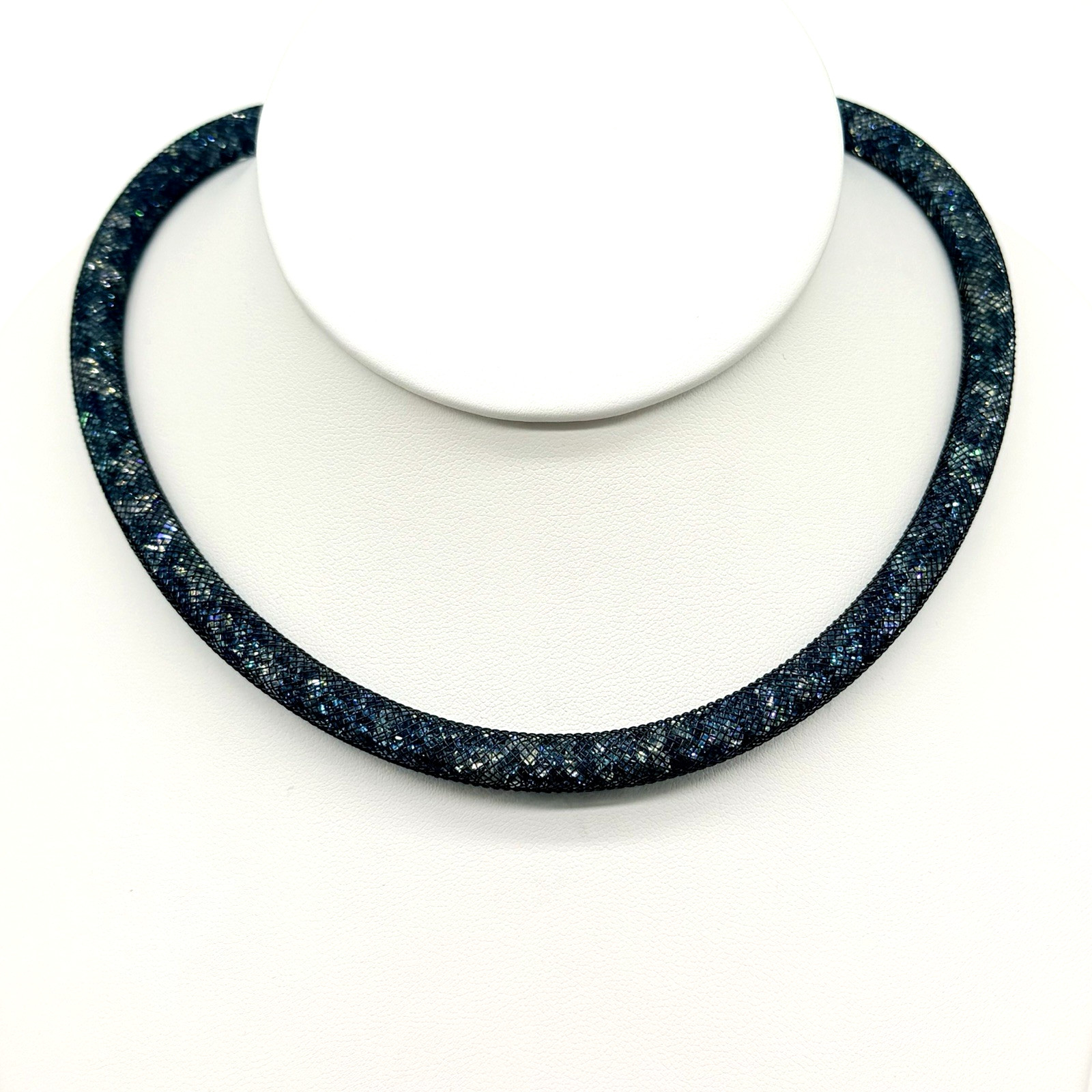SWAROVSKI STARDUST Mesh Crystal Necklace Black Multicolour Crystal Filled Choker