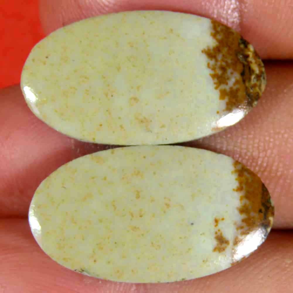 21.00Cts.100%Natural Designer Picture Jasper Pair Oval Cab 13x24x4mm Gemstone