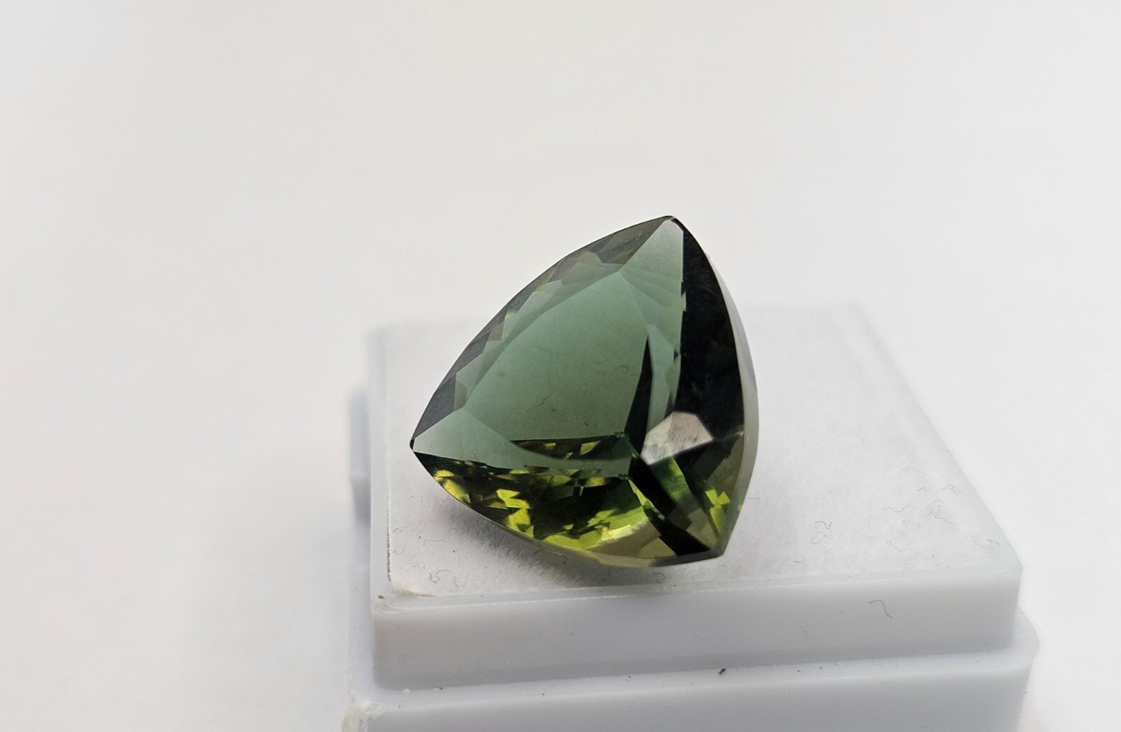 Moldavite Natural Green EGL Certified Trillion Cut 10+ Ct Loose Gemstone