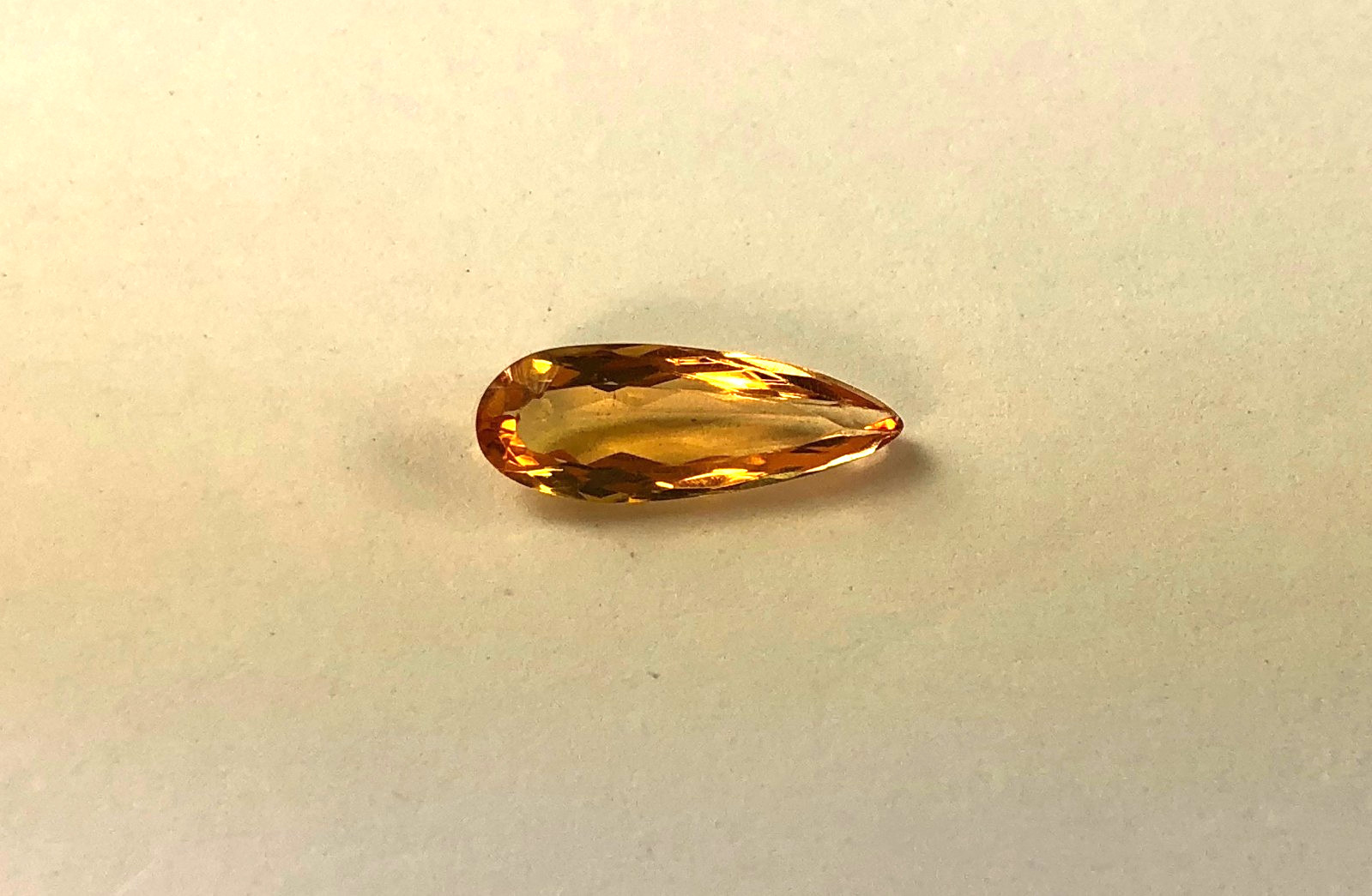 Imperial Topaz 1.86 Ct Clarity IF Pear Cut Natural Golden Brazil I083